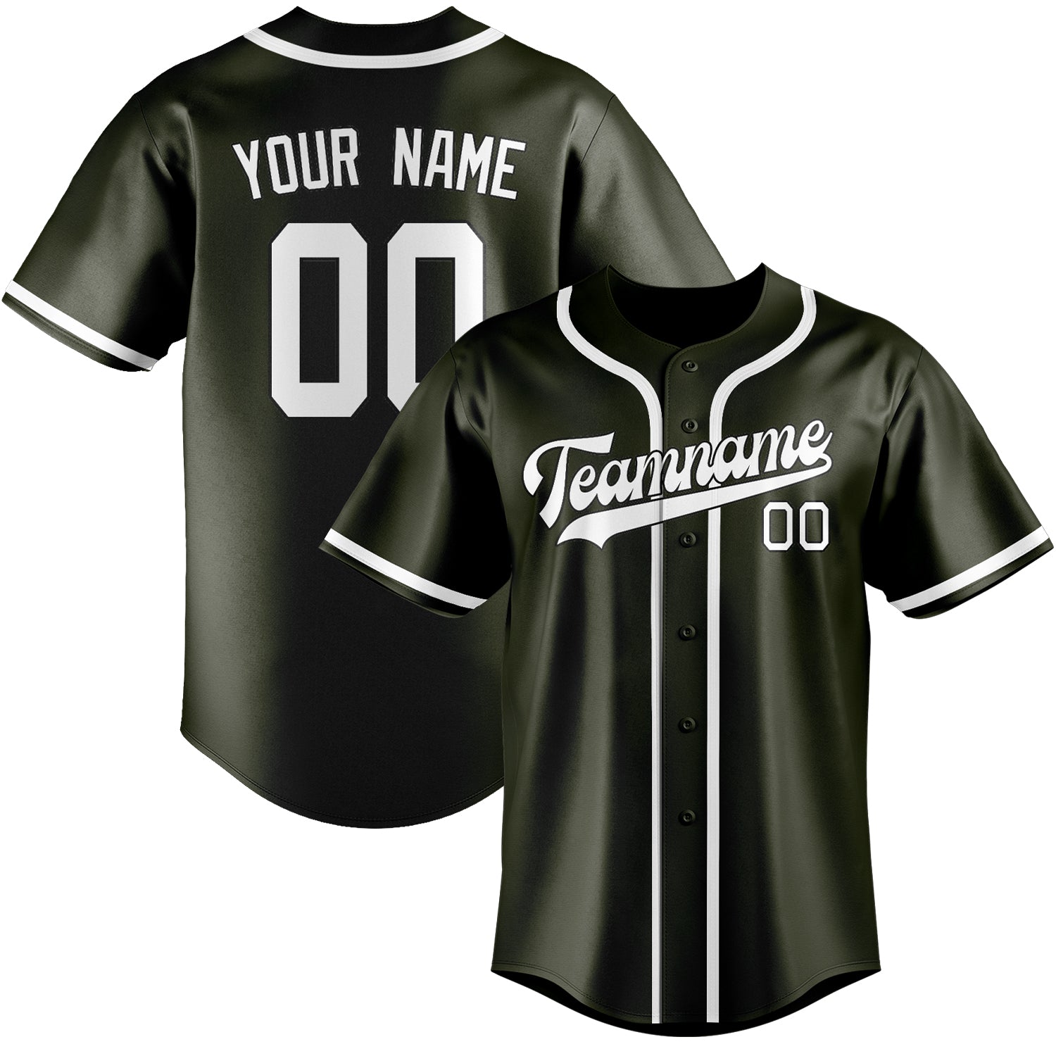 Custom Olive White Baseball Jersey