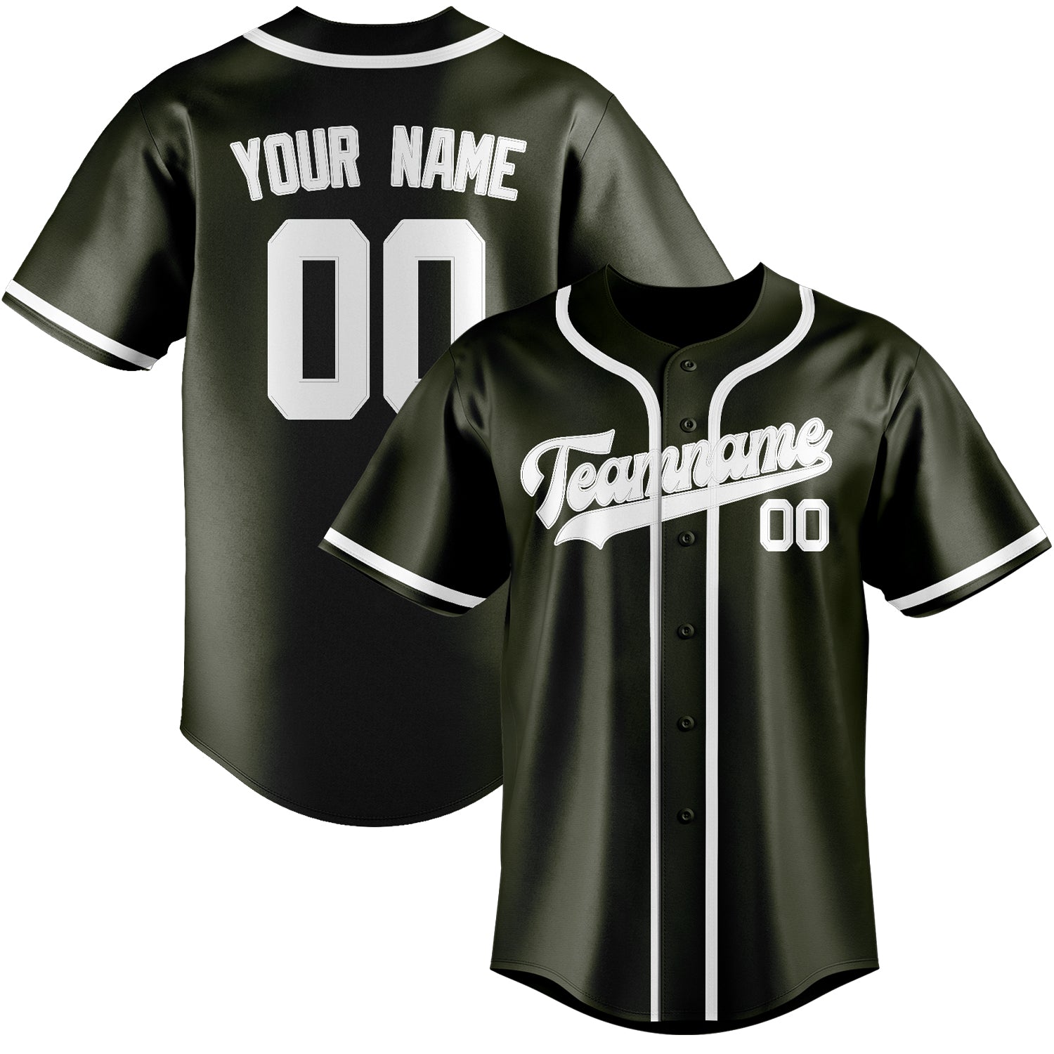 Custom Olive White Baseball Jersey