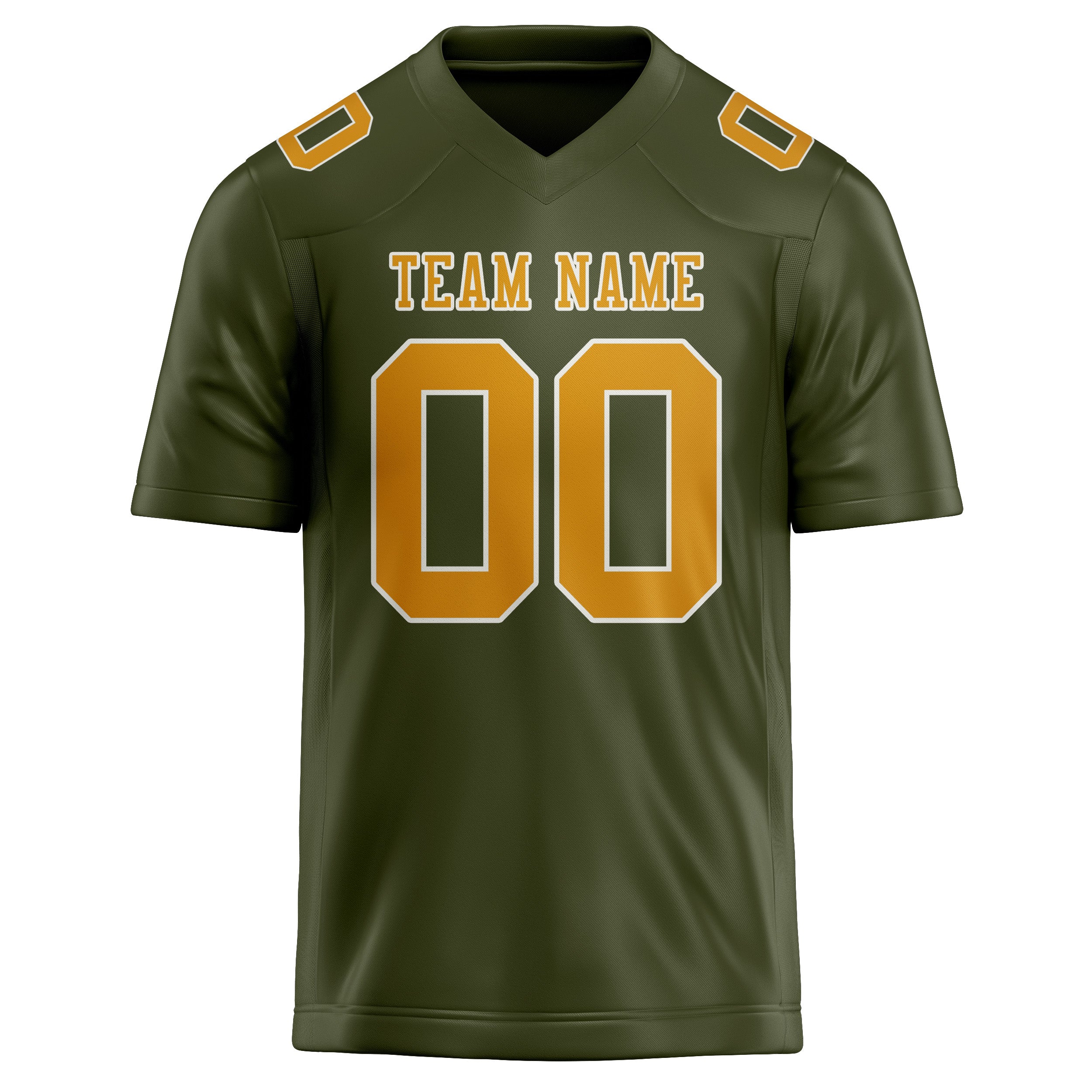 Custom Olive Yellow Football Jersey