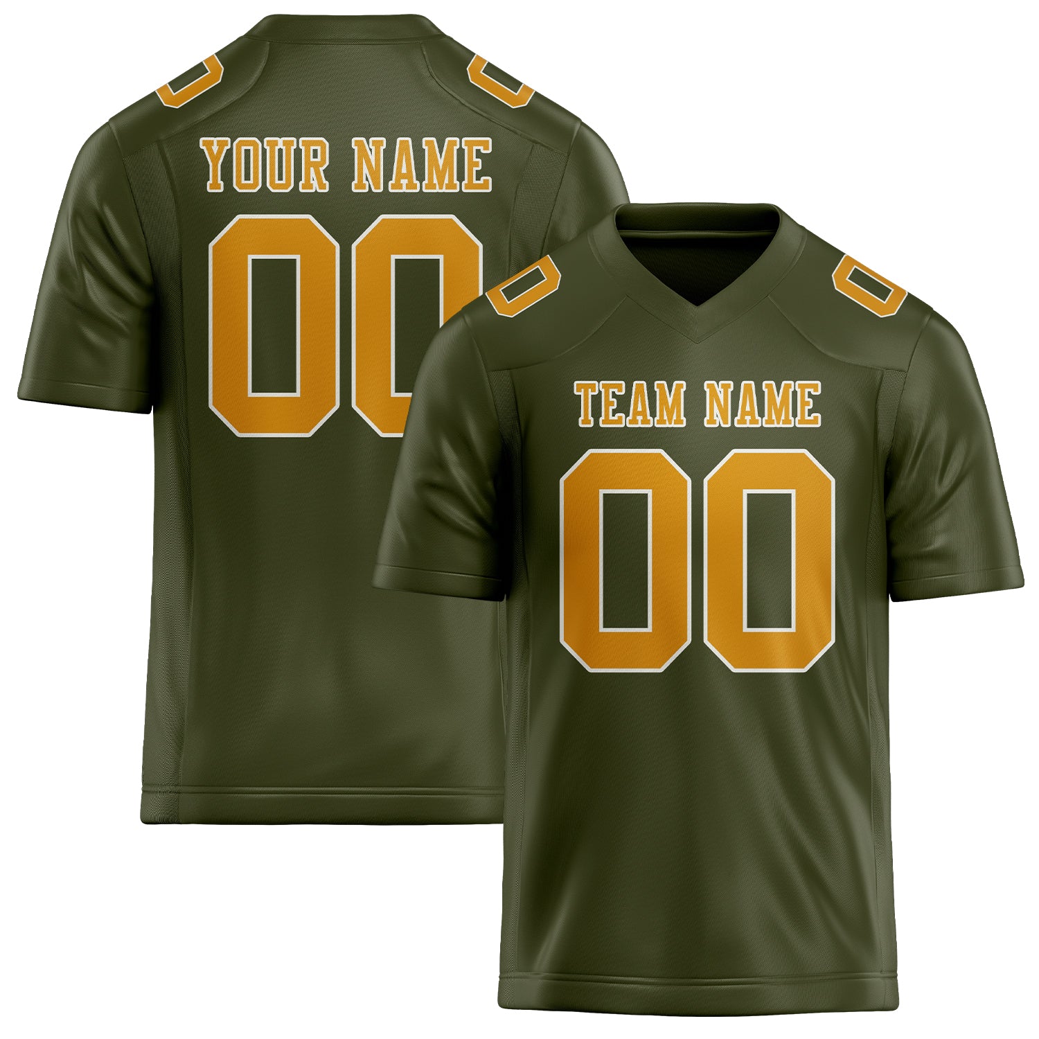 Custom Olive Yellow Football Jersey