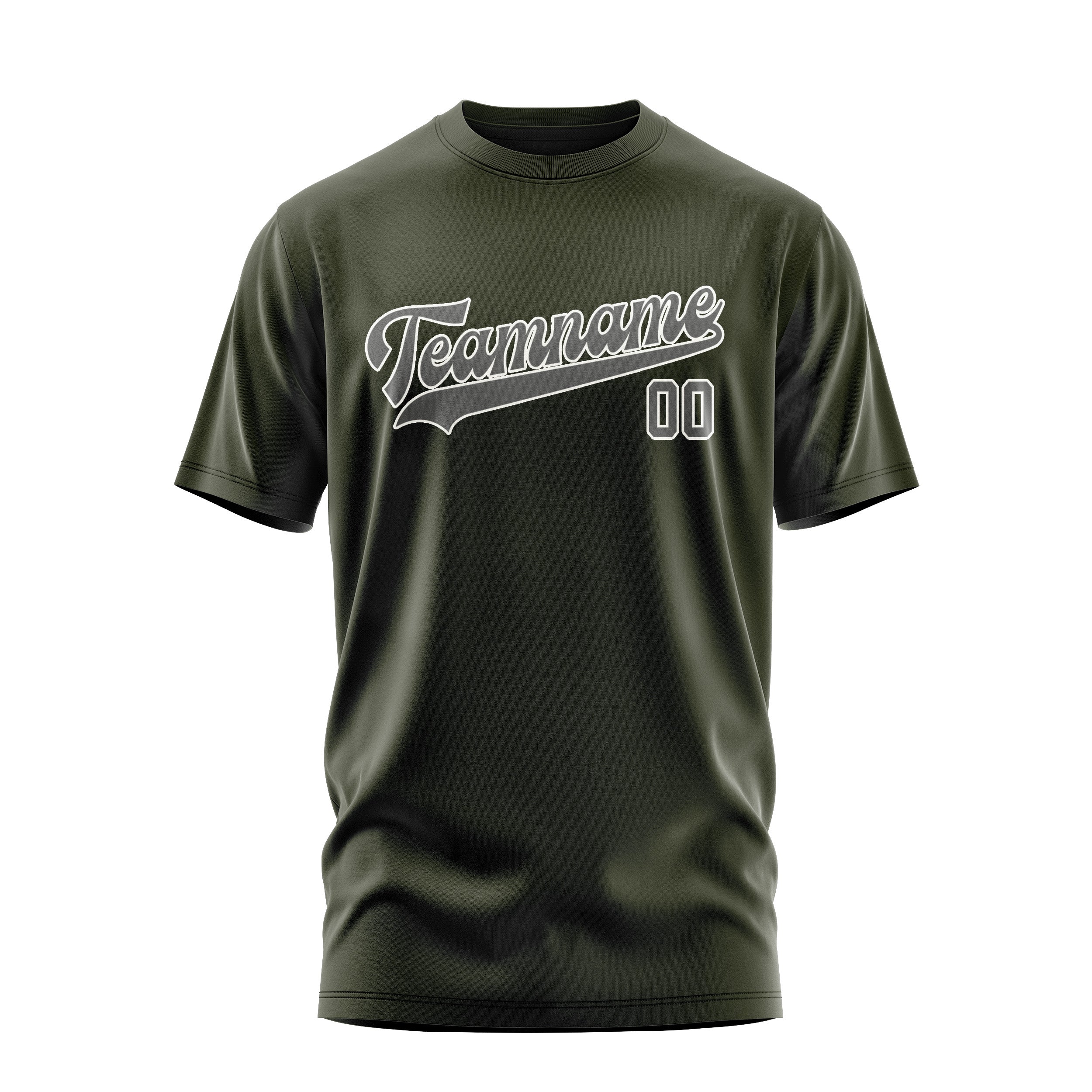 Custom Olive Dark Grey T-Shirt