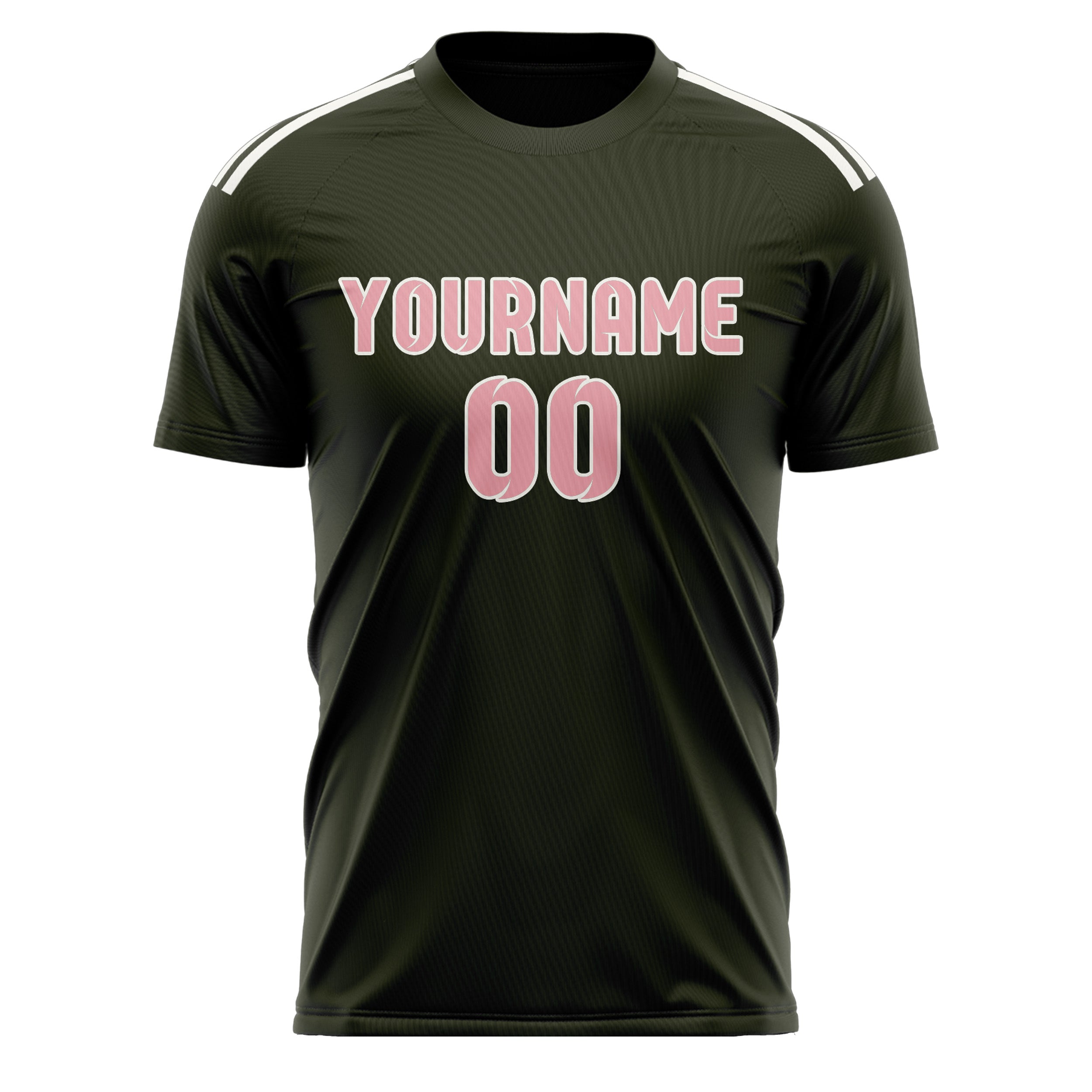 Custom Olive Light Pink Soccer Jersey