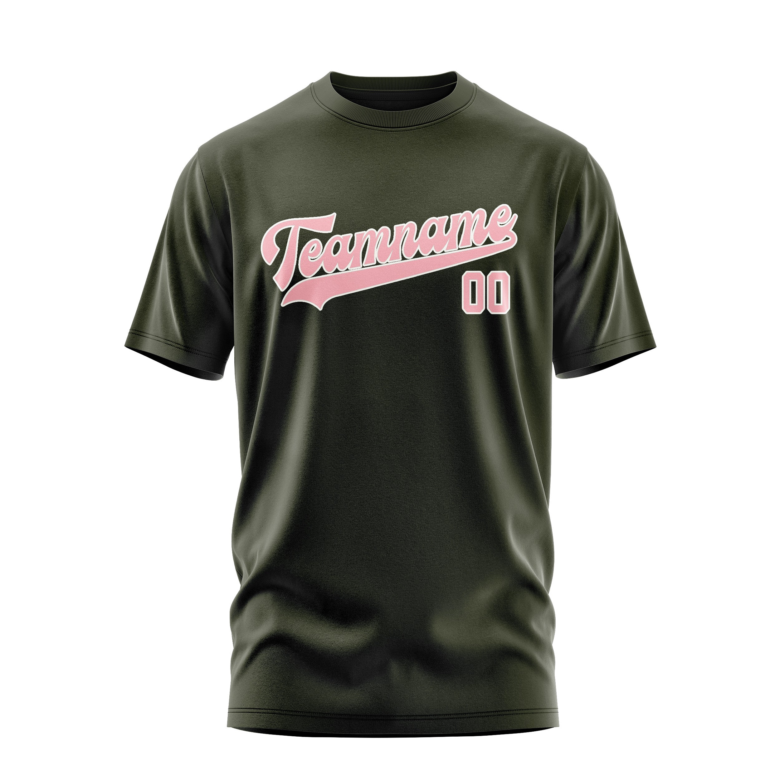 Custom Olive Light Pink T-Shirt