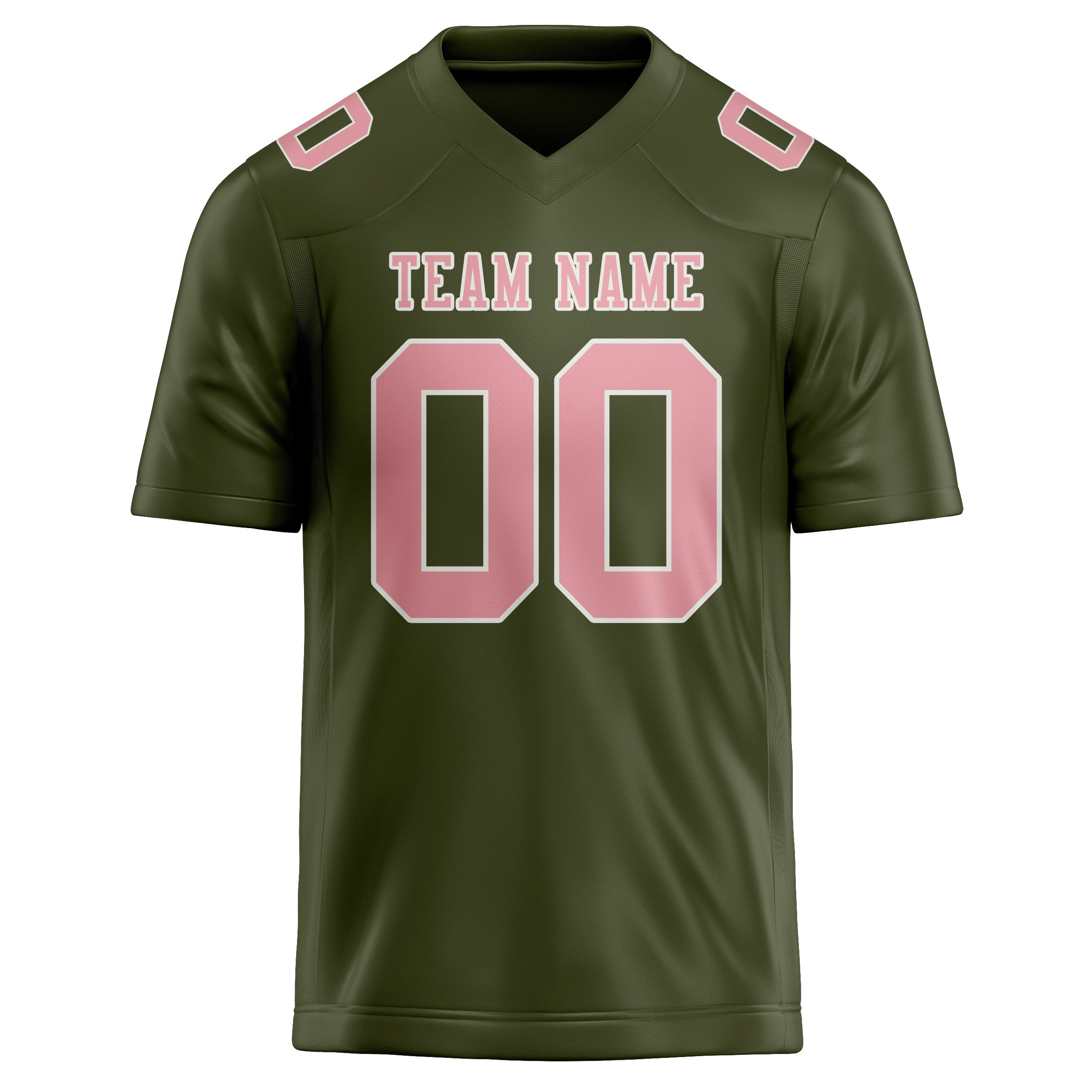 Custom Olive Light Pink Football Jersey