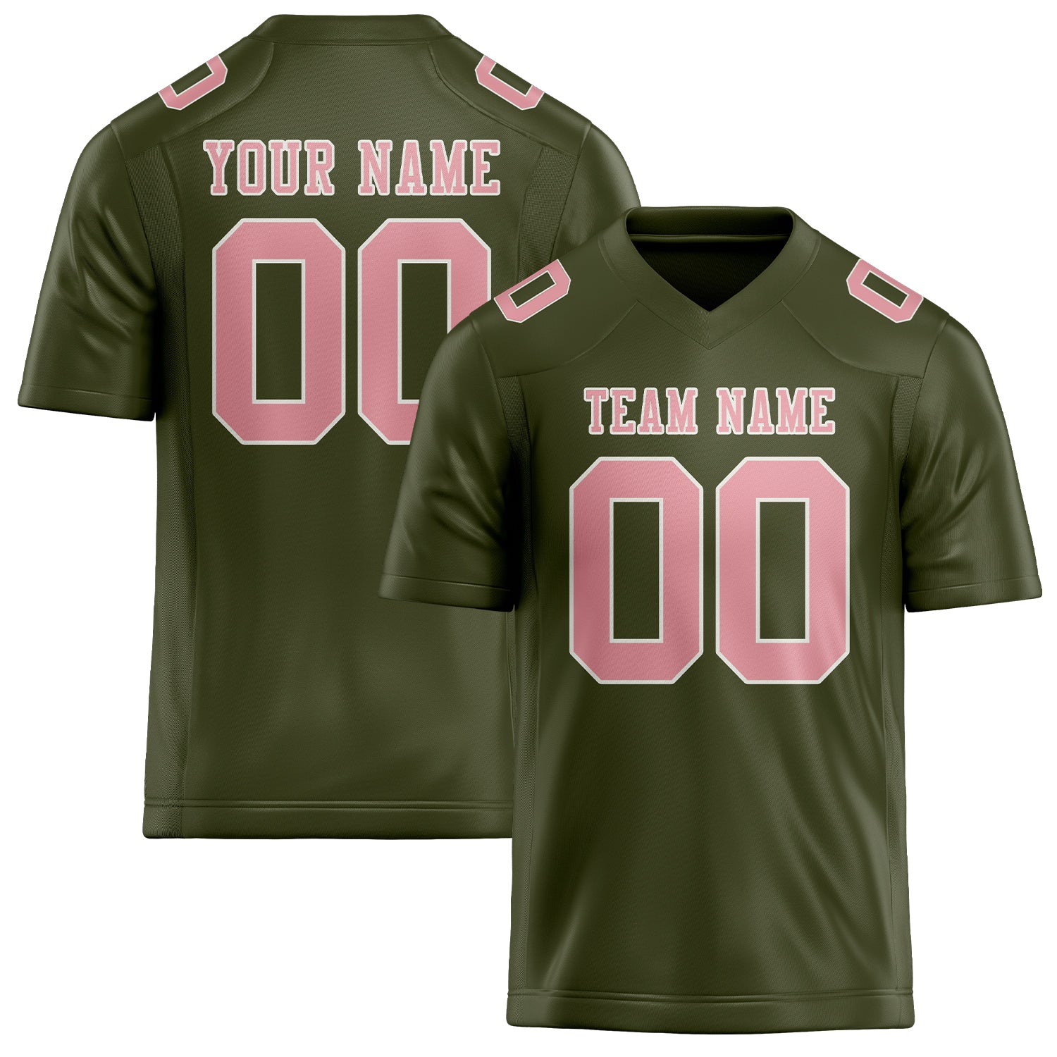 Custom Olive Light Pink Football Jersey