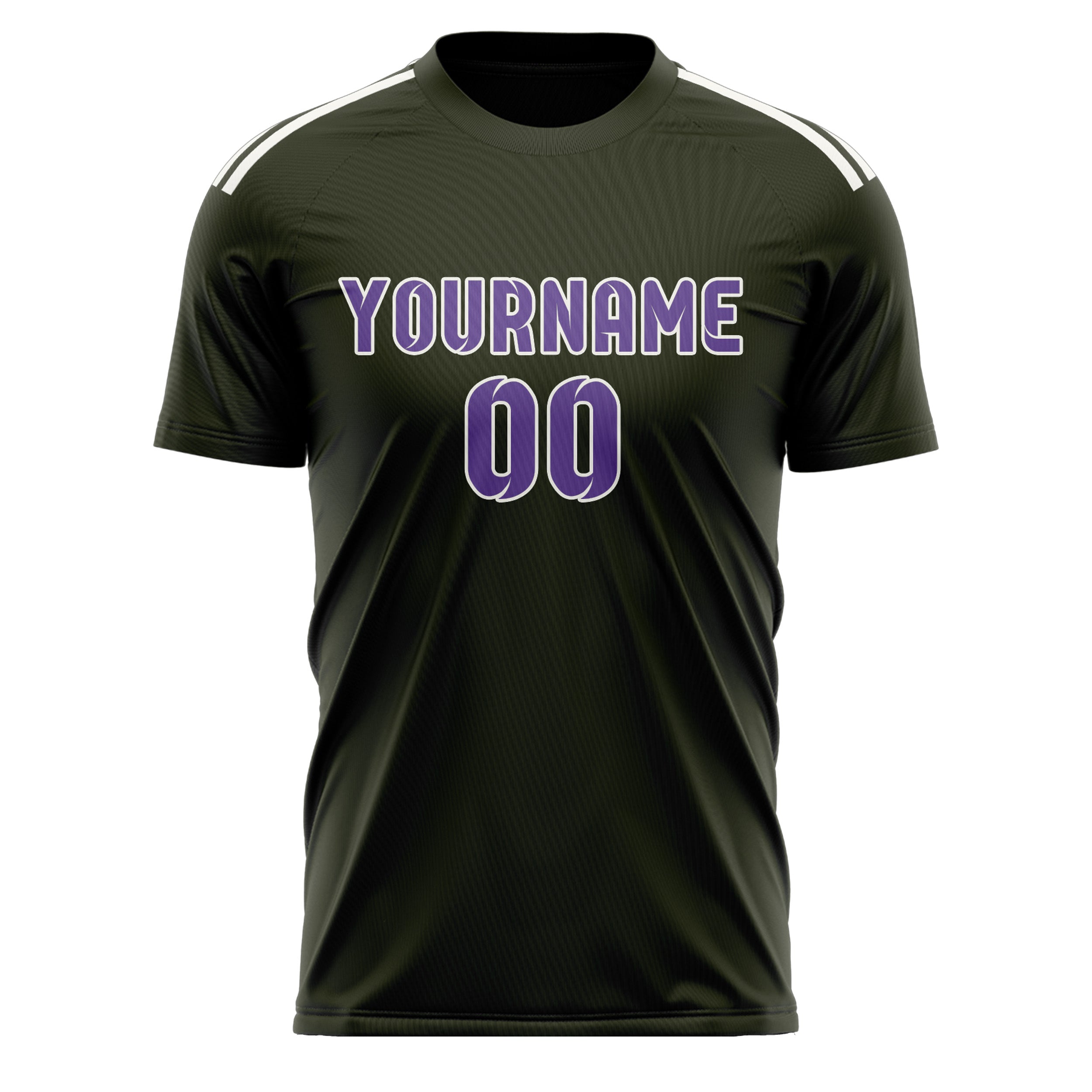 Custom Olive Light Purple Soccer Jersey
