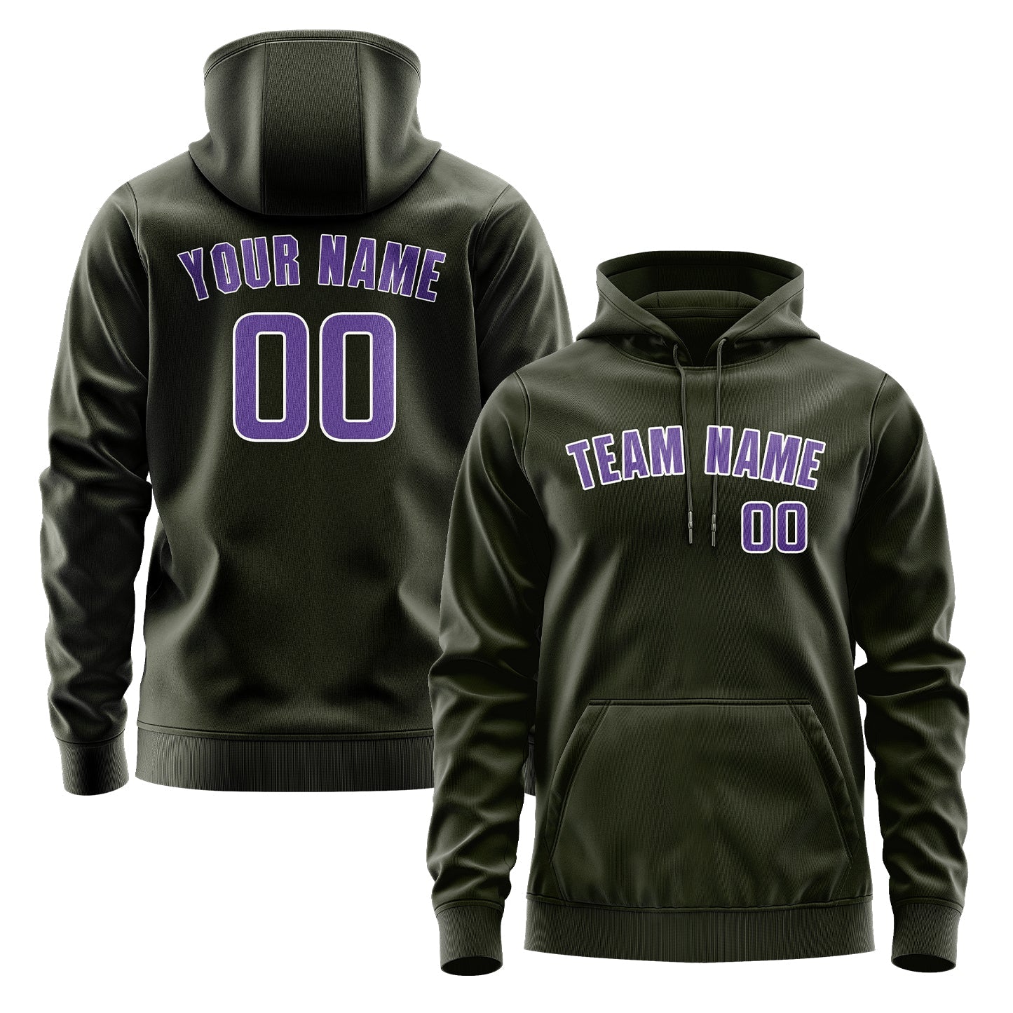 Custom Olive Light Purple Hoodie