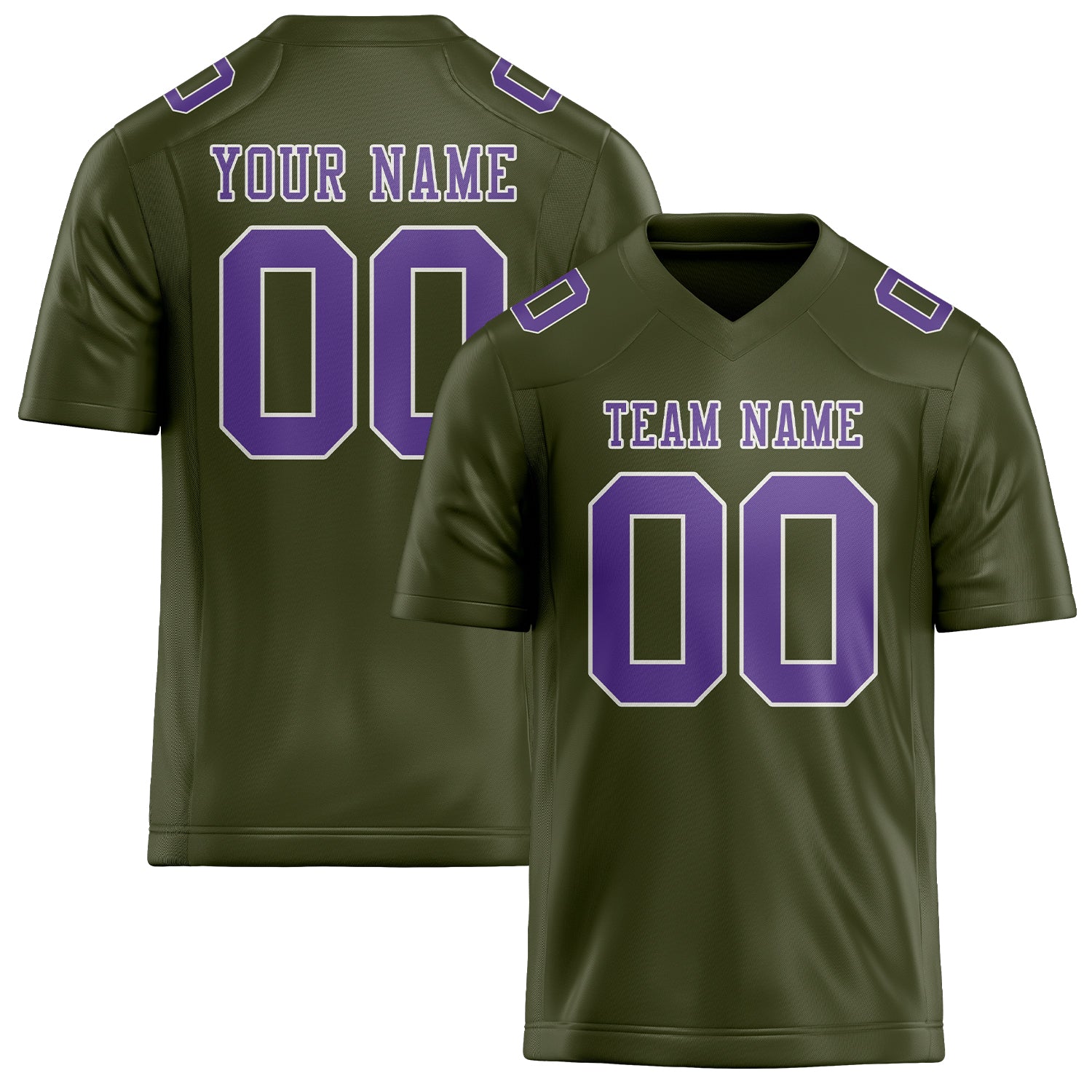 Custom Olive Light Purple Football Jersey