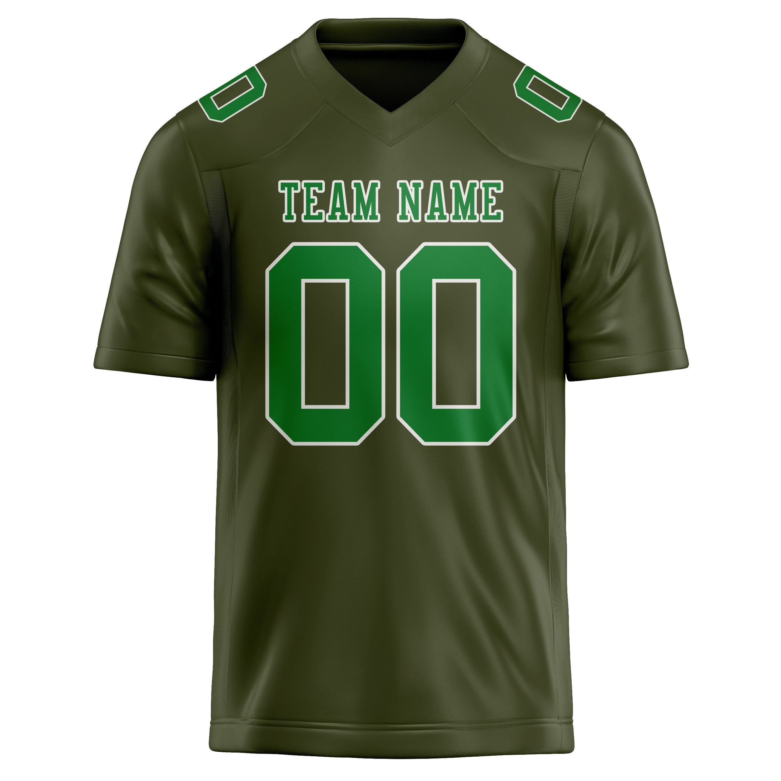 Custom Olive Emerald Green Football Jersey