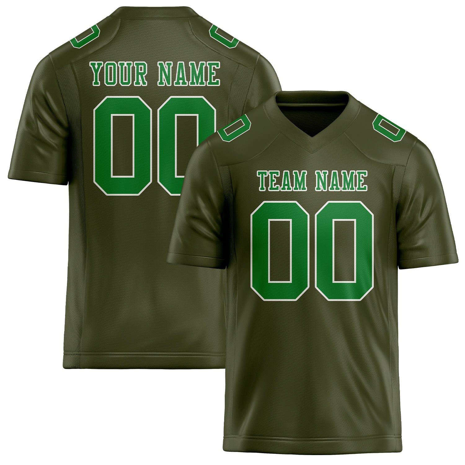 Custom Olive Emerald Green Football Jersey
