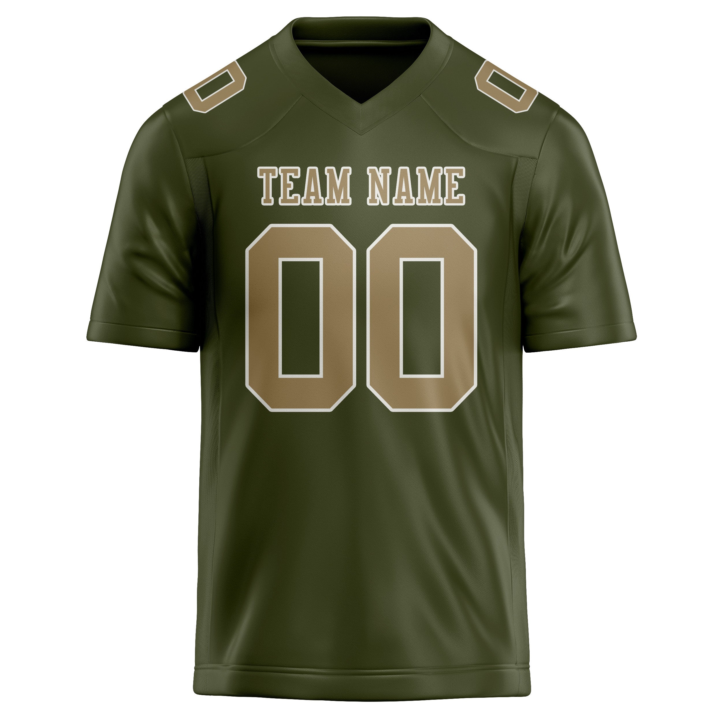 Custom Olive Light Khaki Football Jersey