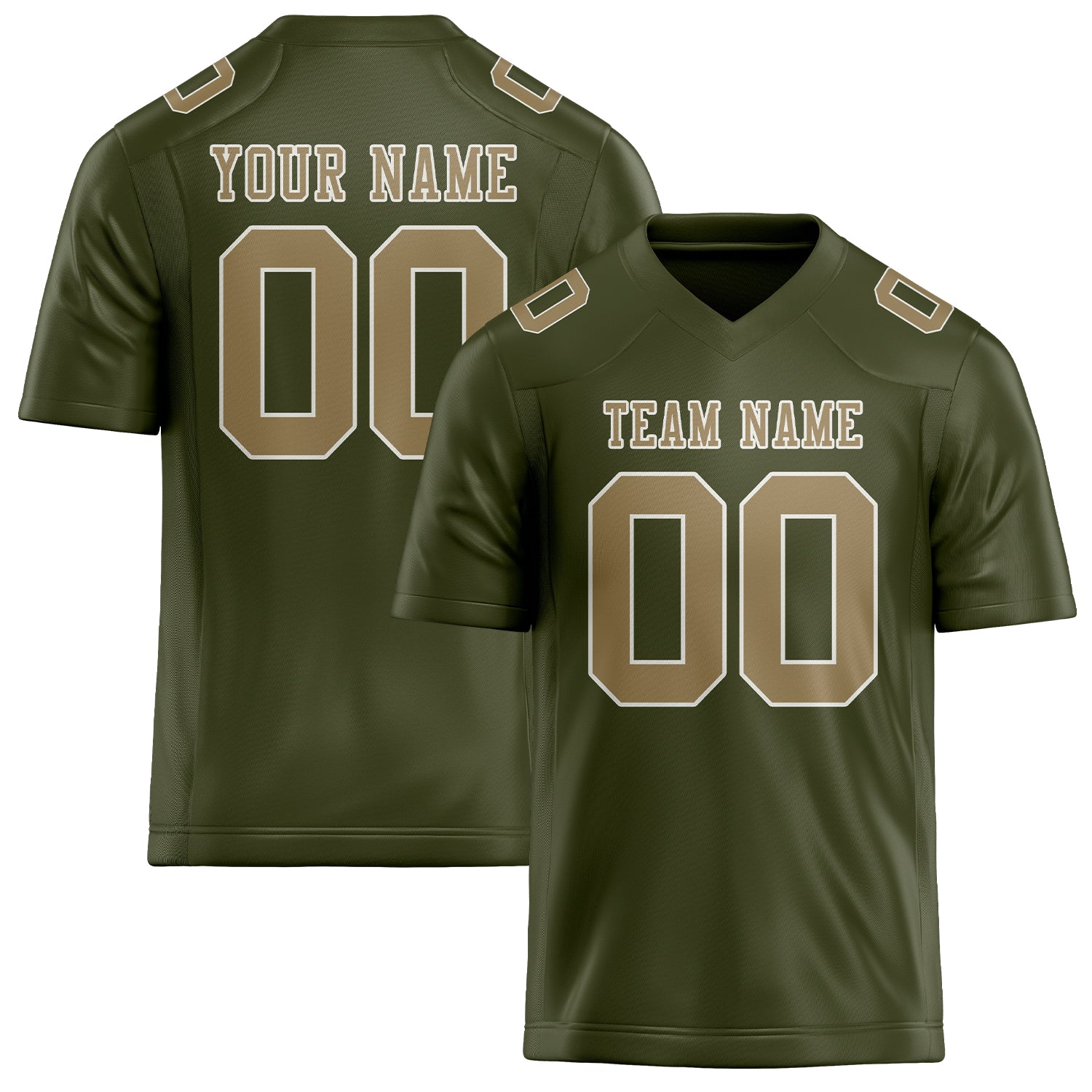 Custom Olive Light Khaki Football Jersey