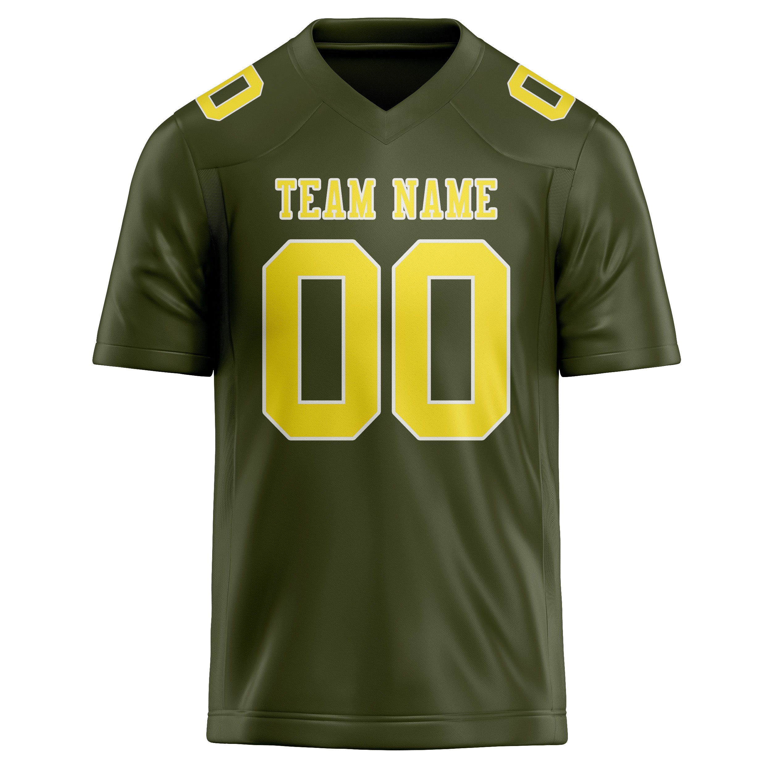 Custom Olive Light Yellow Football Jersey
