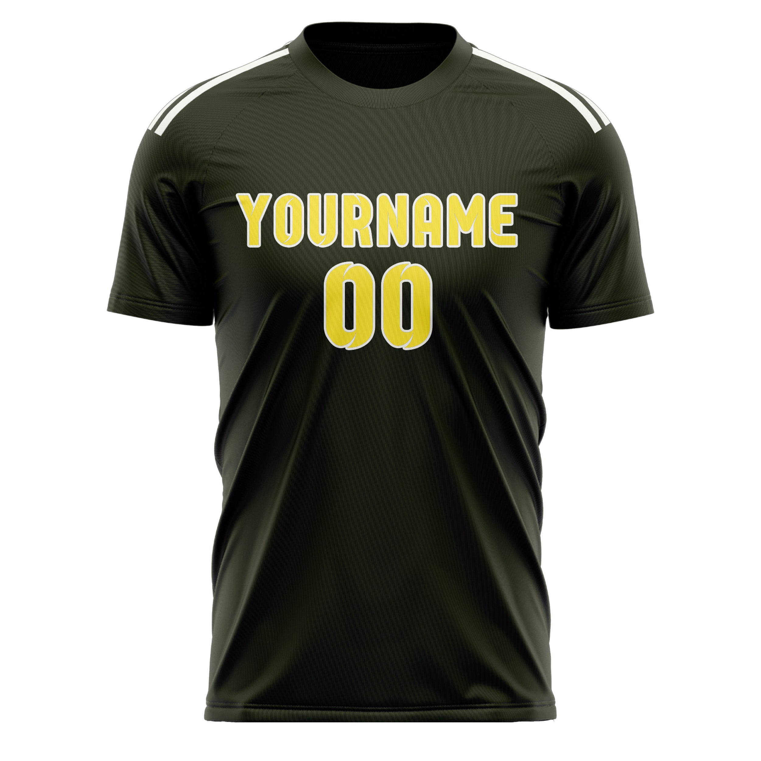 Custom Olive Light Yellow Soccer Jersey