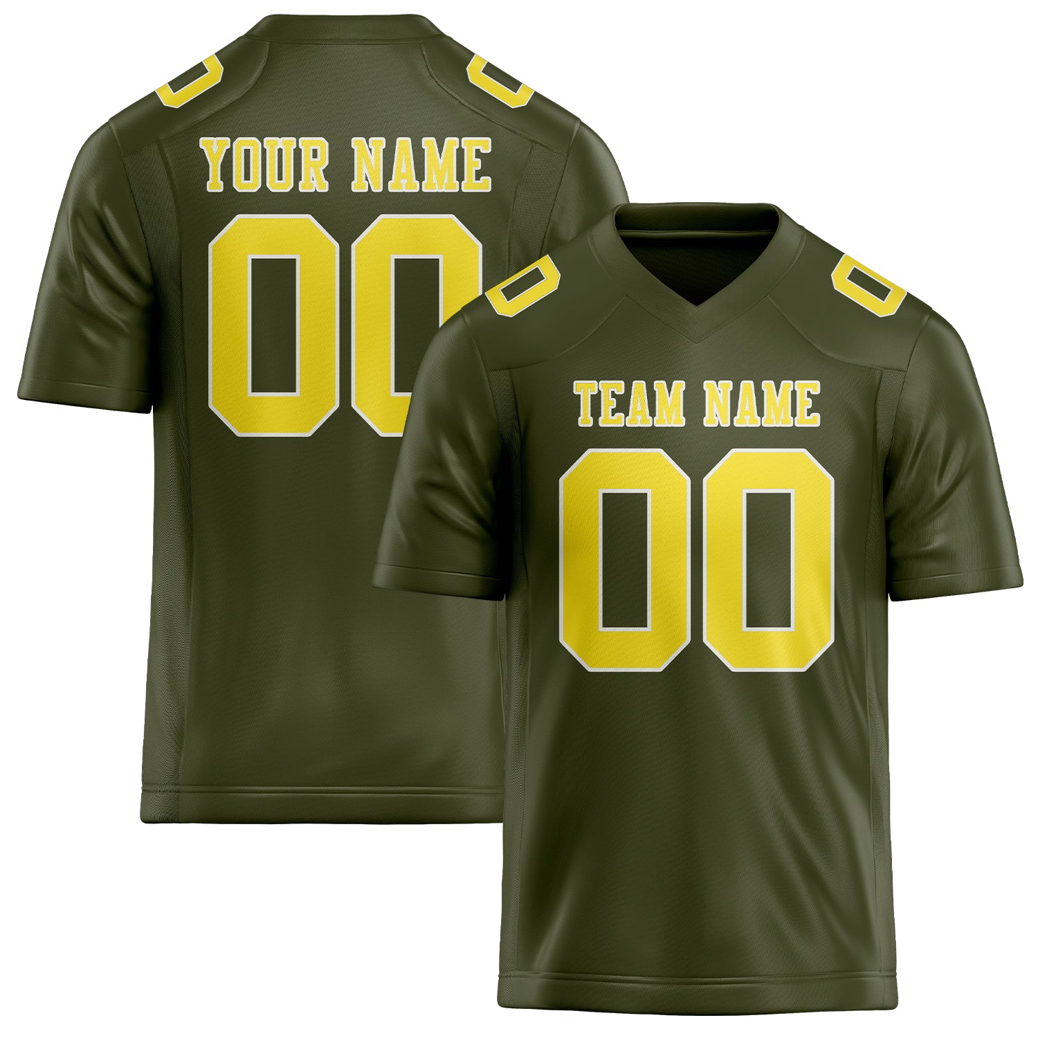 Custom Olive Light Yellow Football Jersey