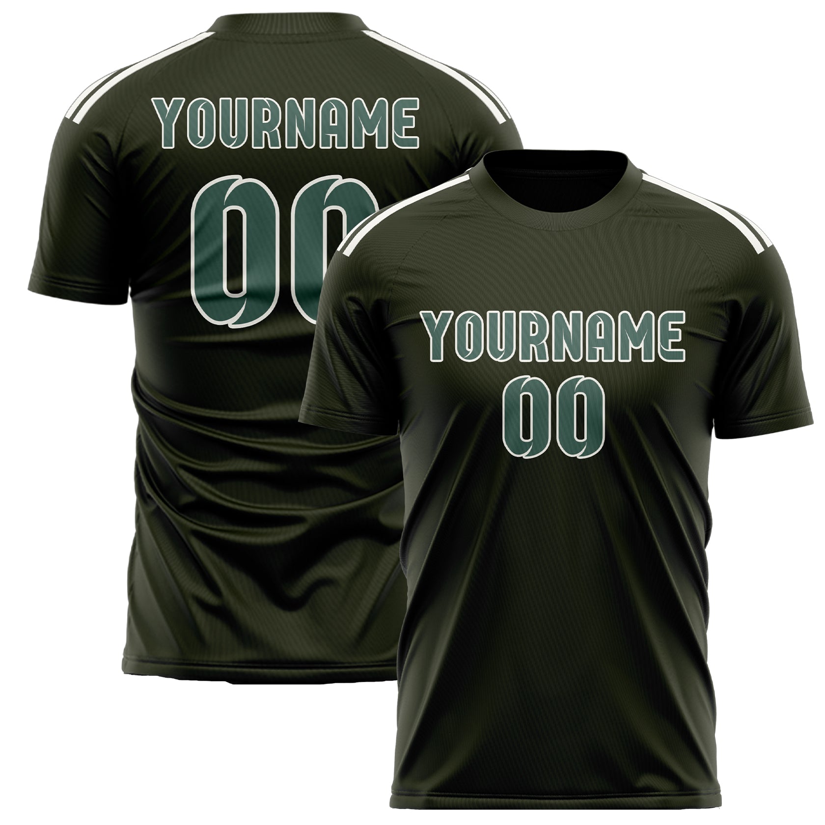Custom Olive Blue Green Soccer Jersey
