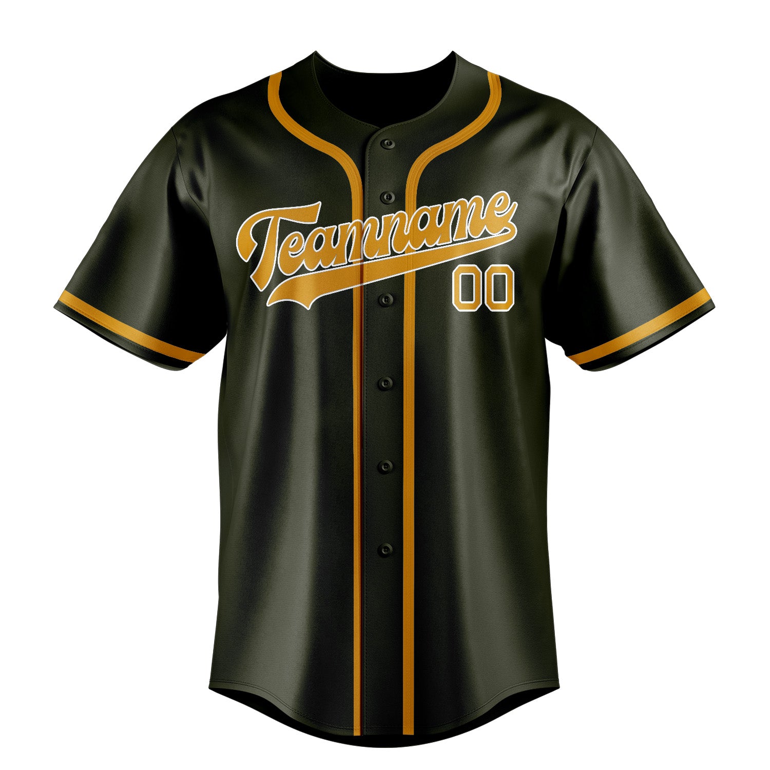 Custom Olive Yellow Baseball Jersey