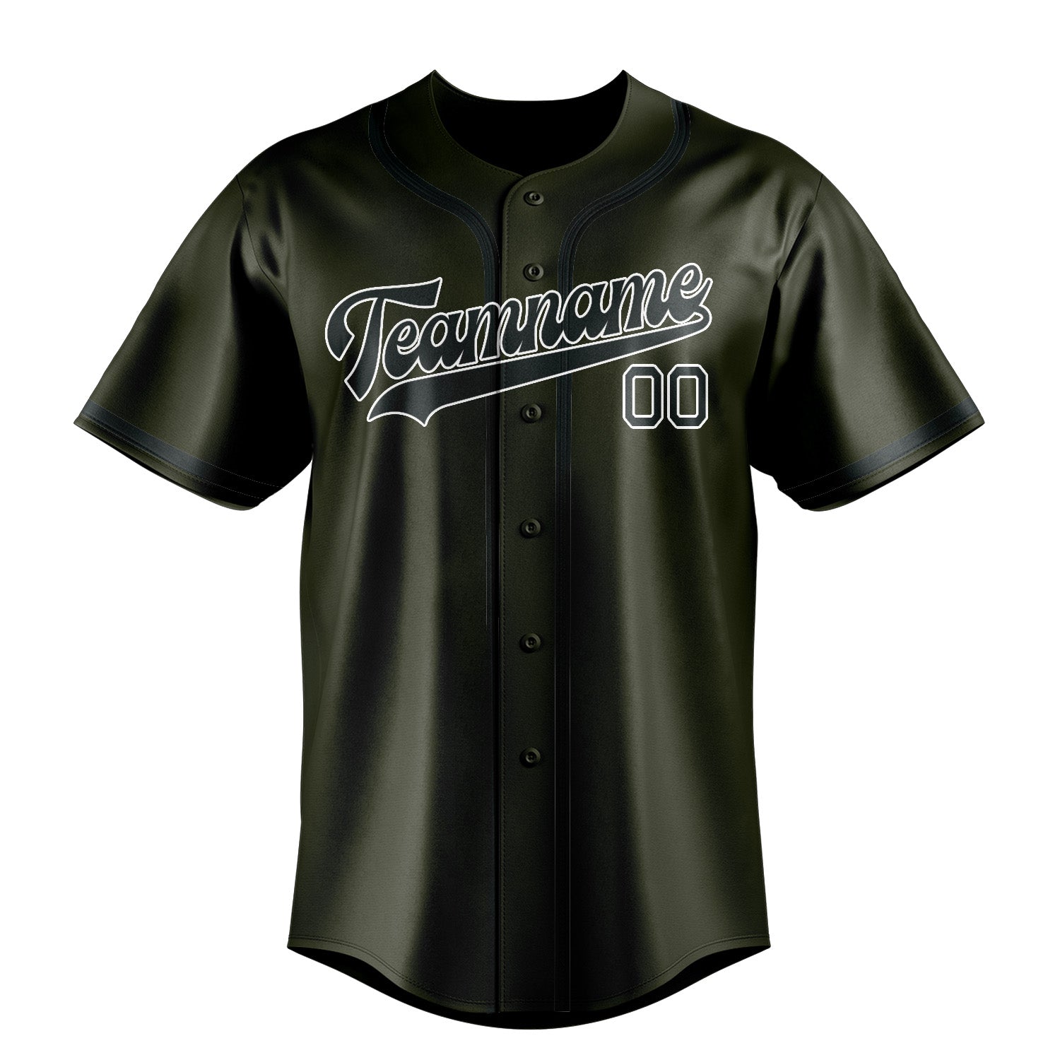 Custom Olive Dark Grey Baseball Jersey