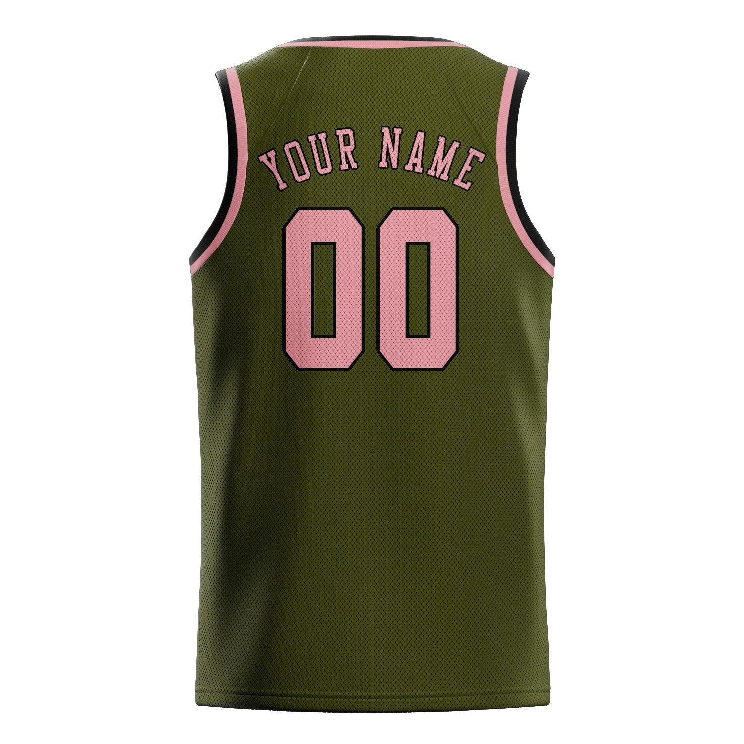 Custom Olive Light Pink Basketball Jersey