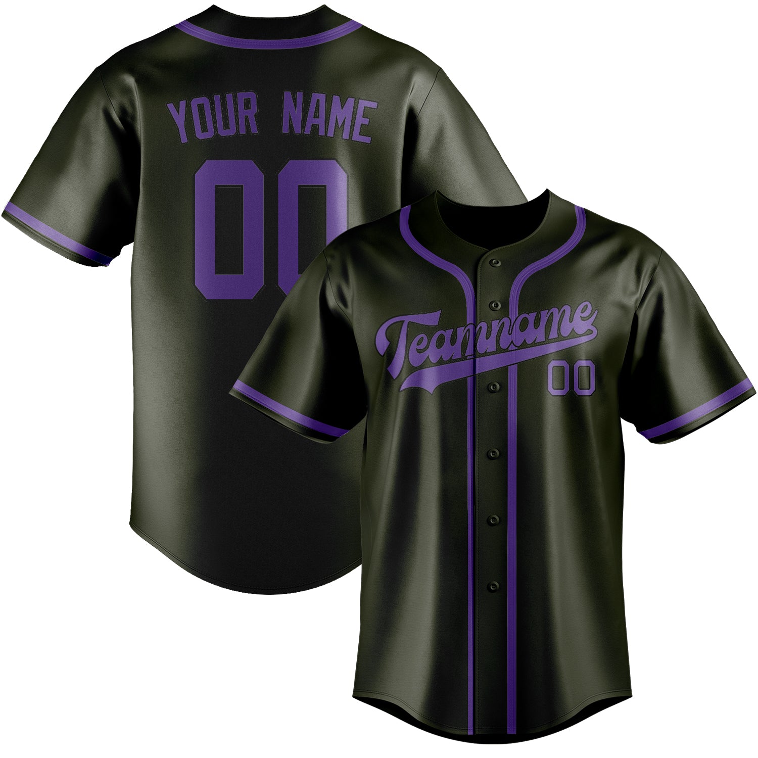 Custom Olive Light Purple Baseball Jersey