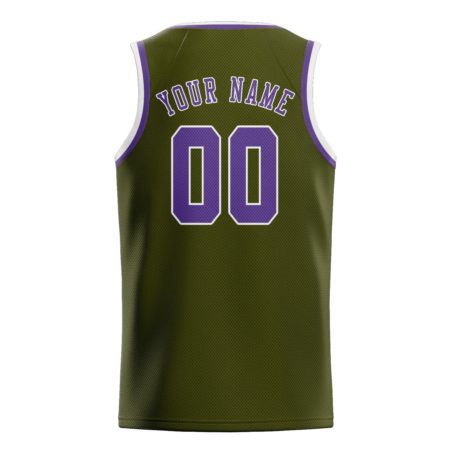 Custom Olive Light Purple Basketball Jersey