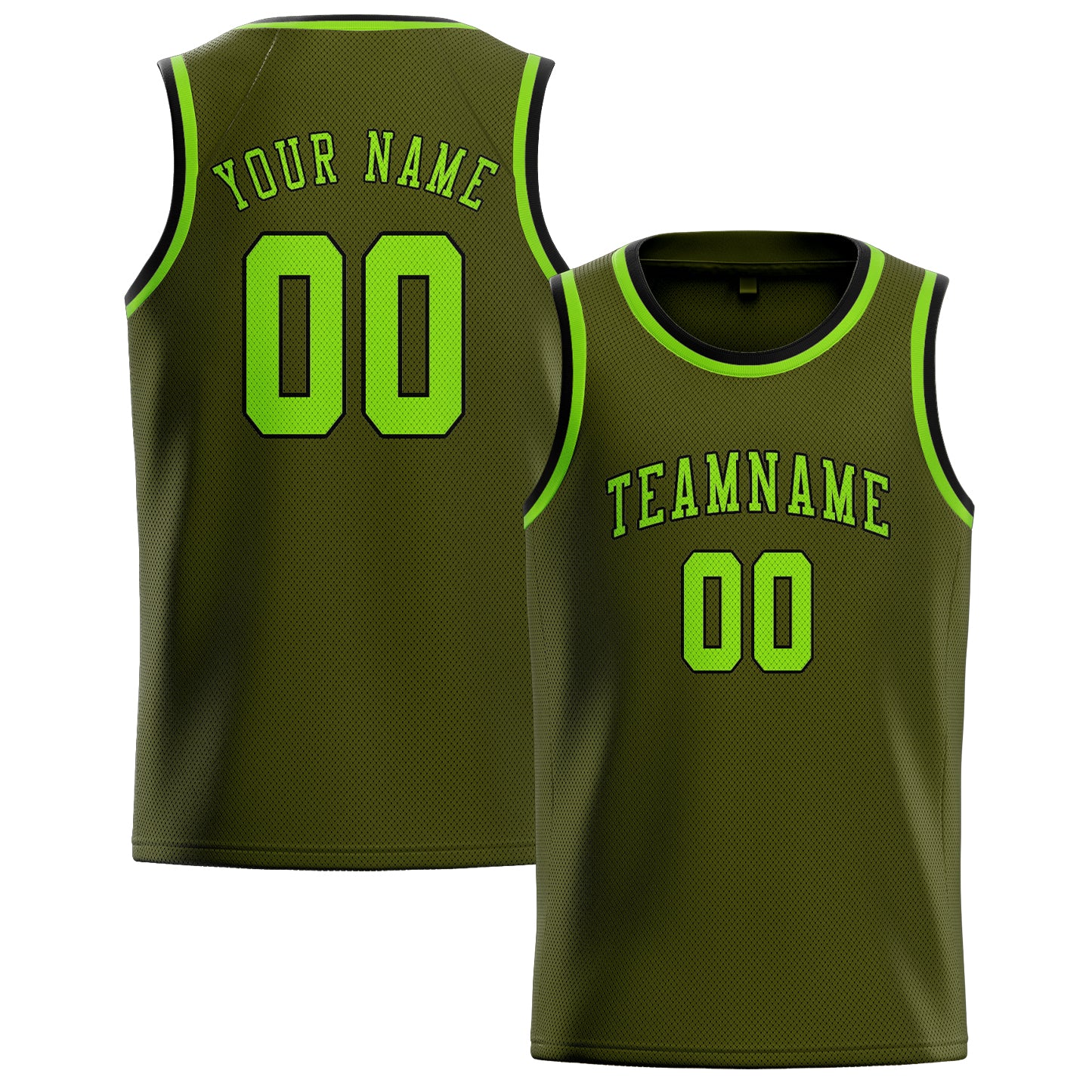 Custom Olive Emerald Green Basketball Jersey
