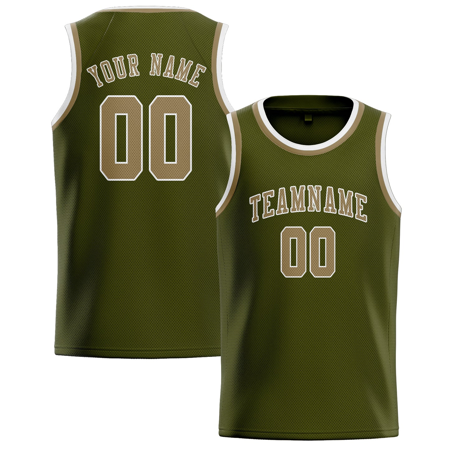 Custom Olive Light Khaki Basketball Jersey