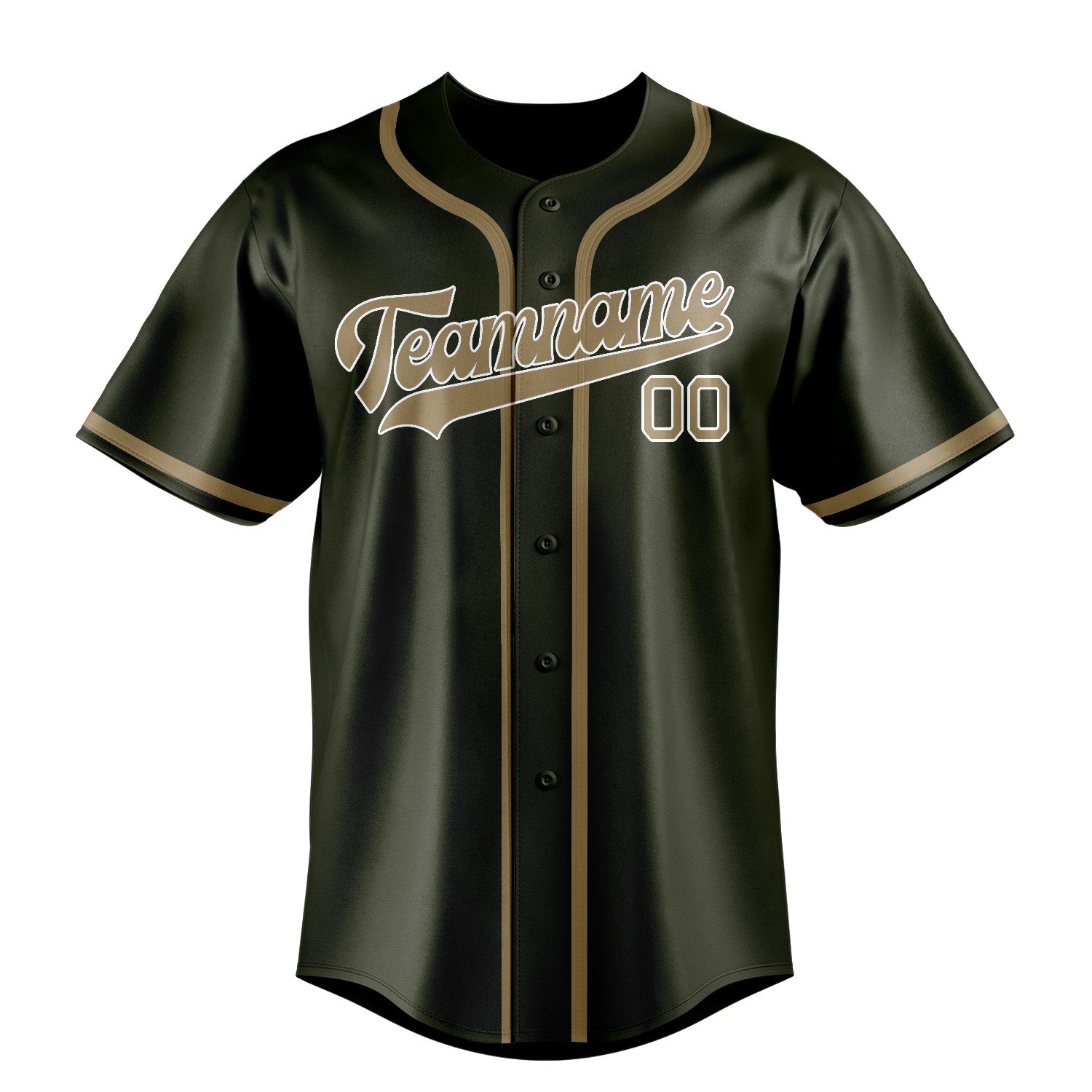 Custom Olive Light Khaki Baseball Jersey