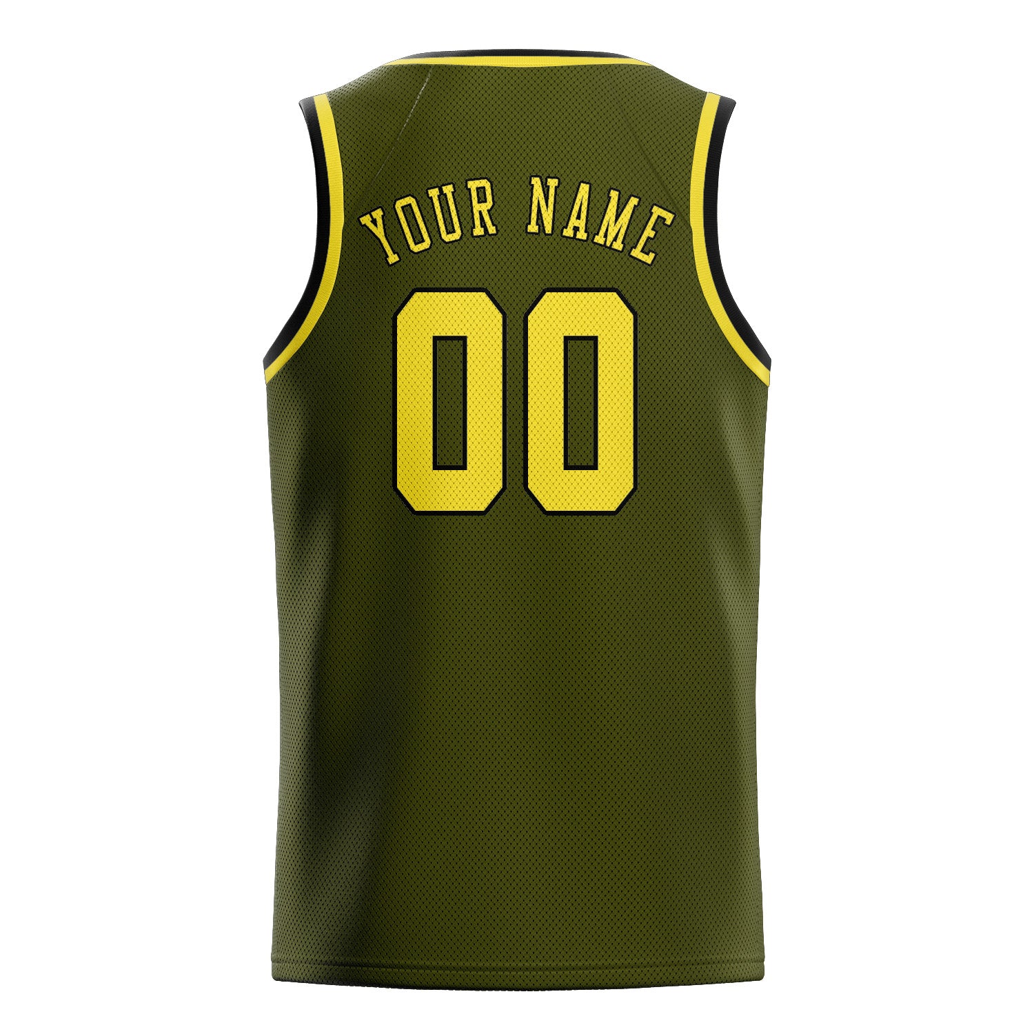 Custom Olive Light Yellow Basketball Jersey