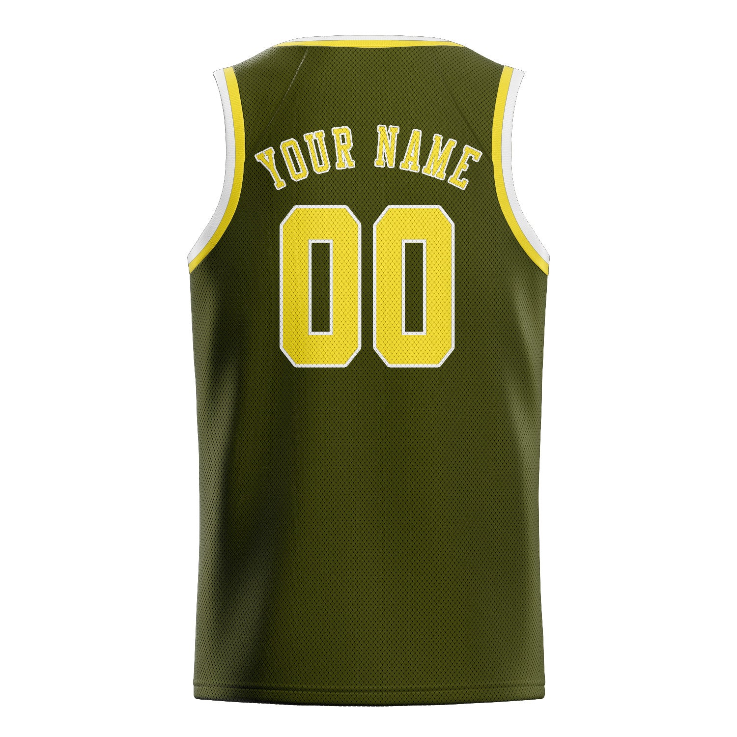 Custom Olive Light Yellow Basketball Jersey