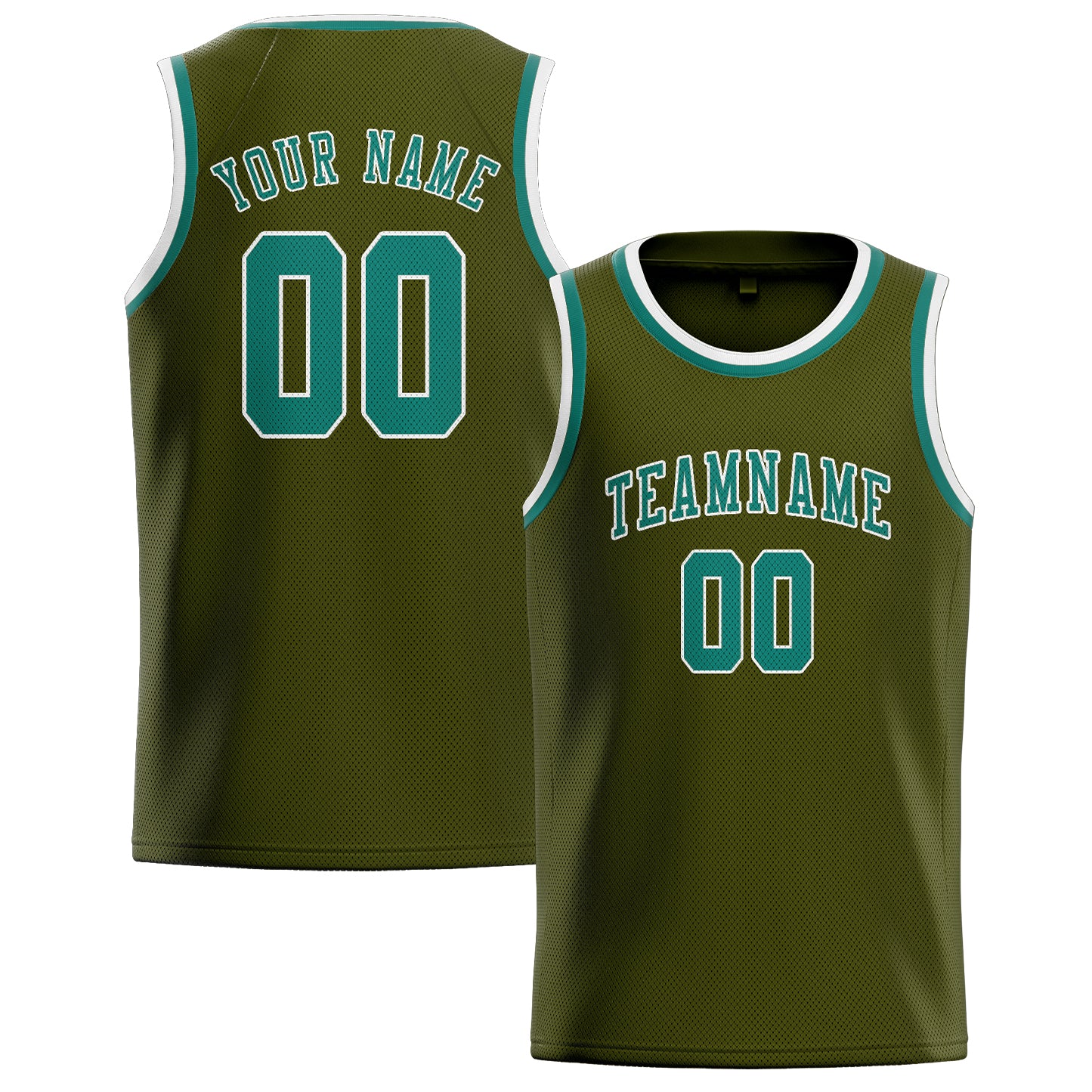 Custom Olive Blue Green Basketball Jersey