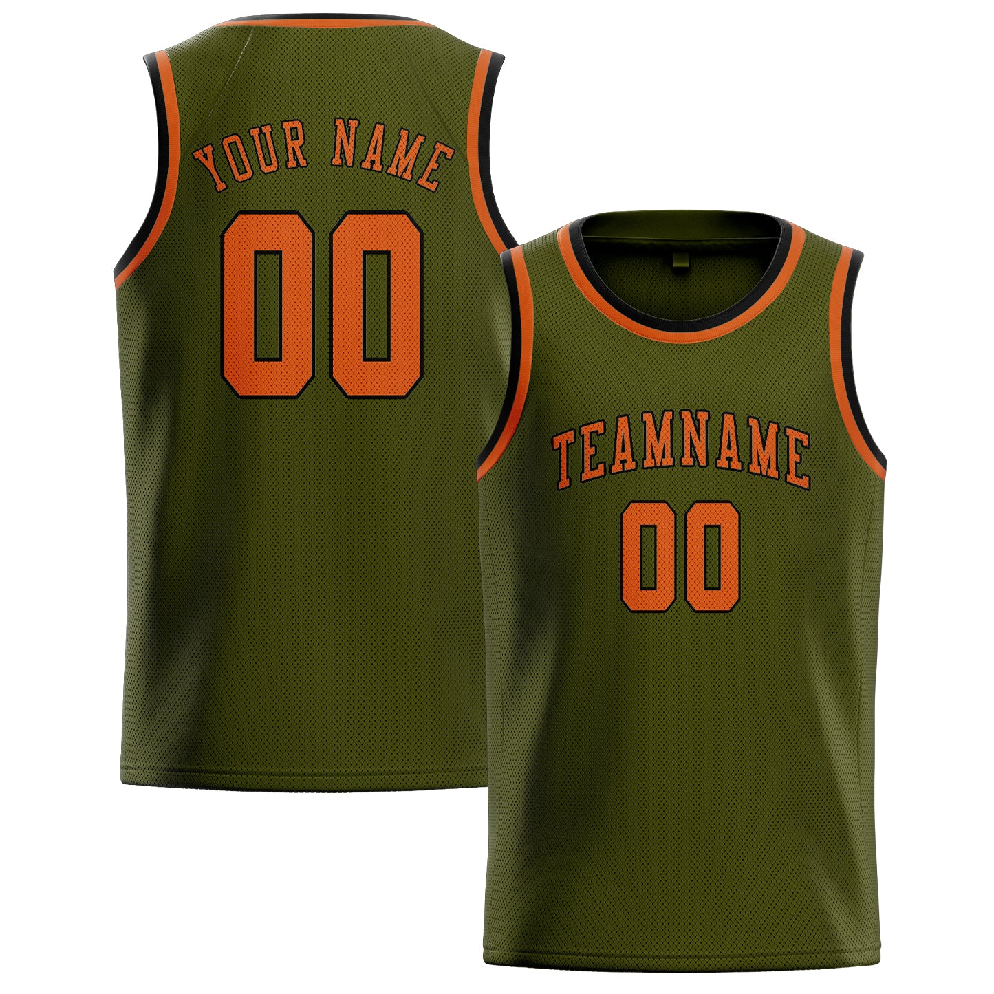 Custom Olive Orange Basketball Jersey