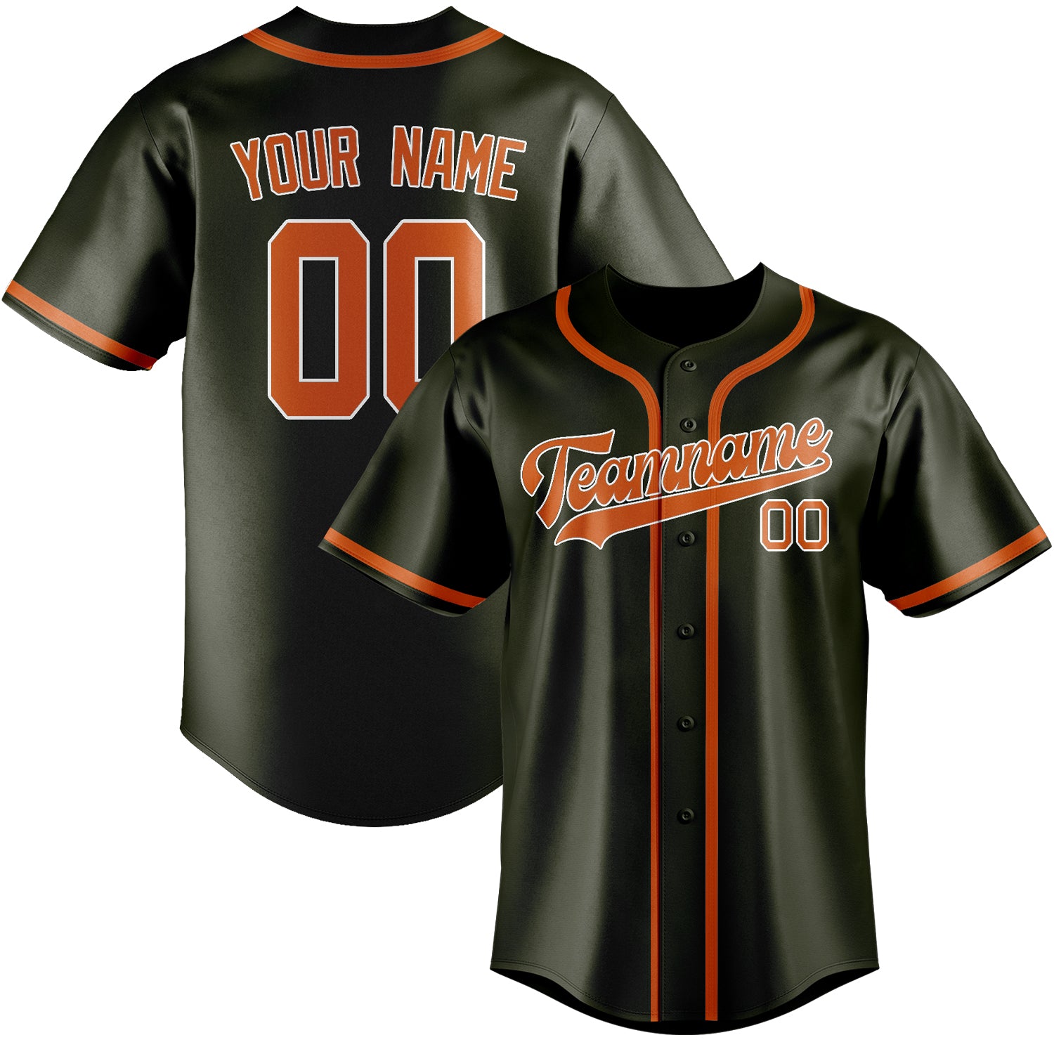 Custom Olive Orange Baseball Jersey