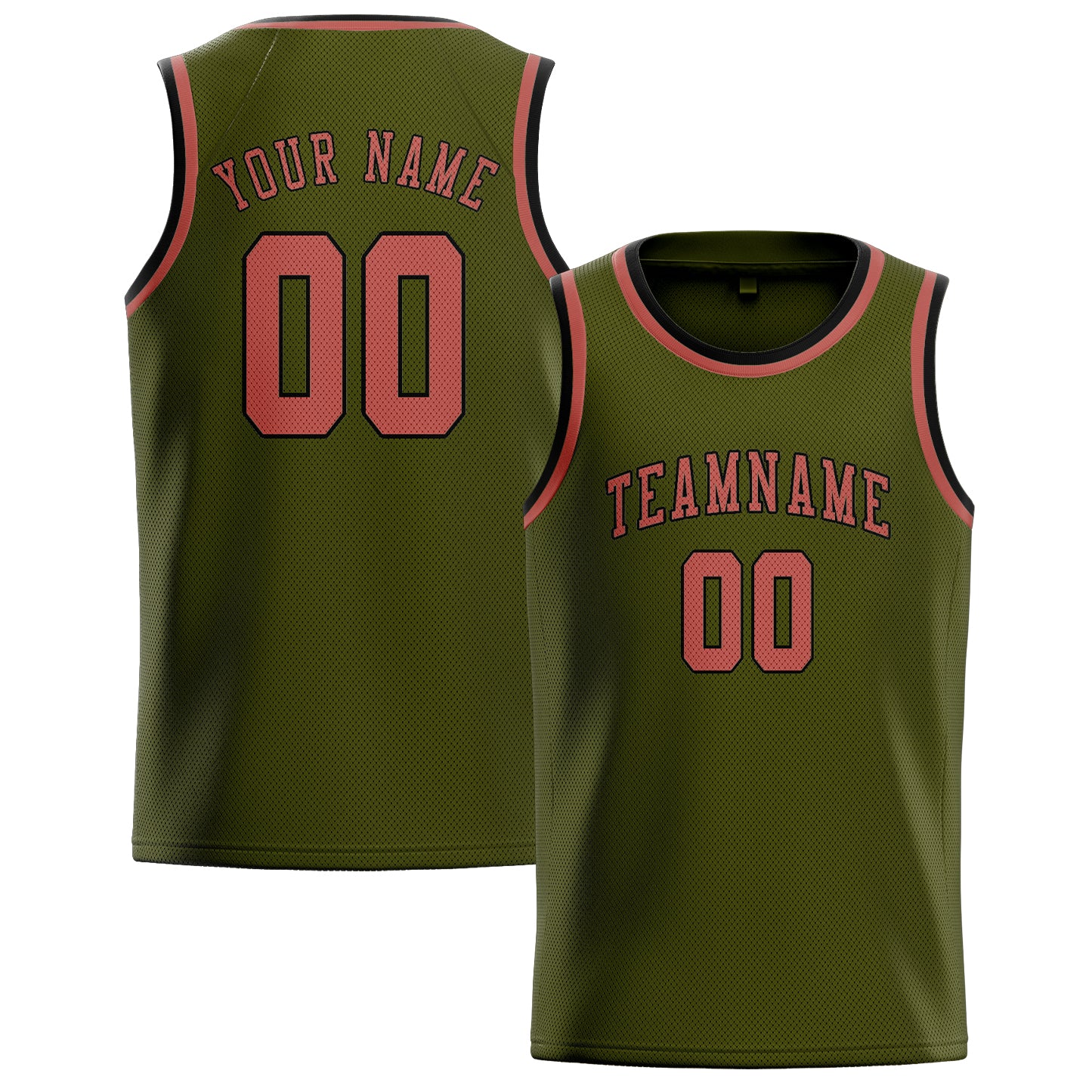 Custom Olive Copper Rose Basketball Jersey