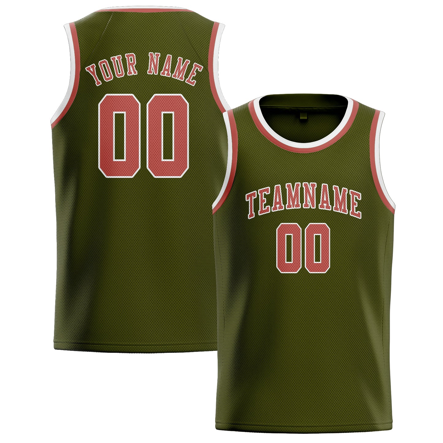 Custom Olive Copper Rose Basketball Jersey