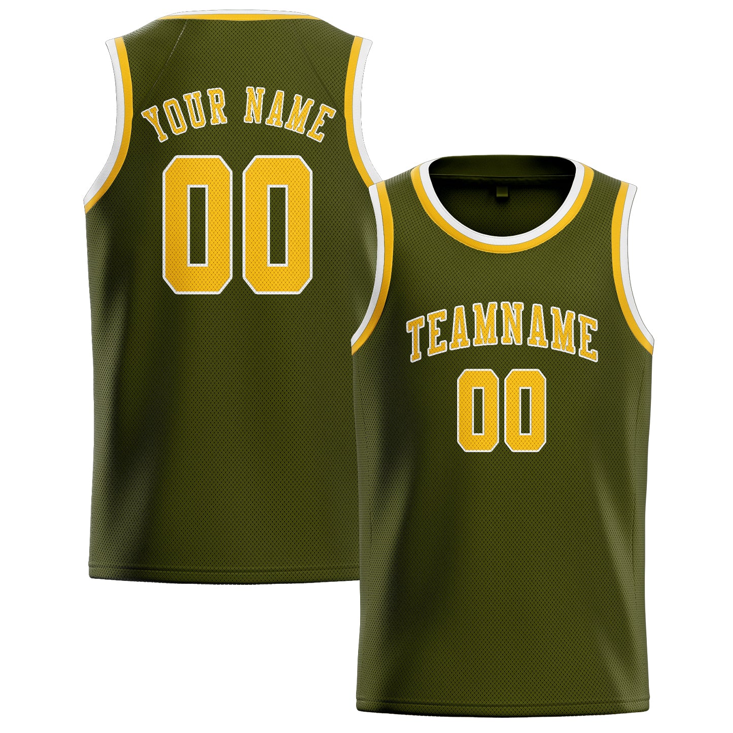 Custom Olive Gold Basketball Jersey