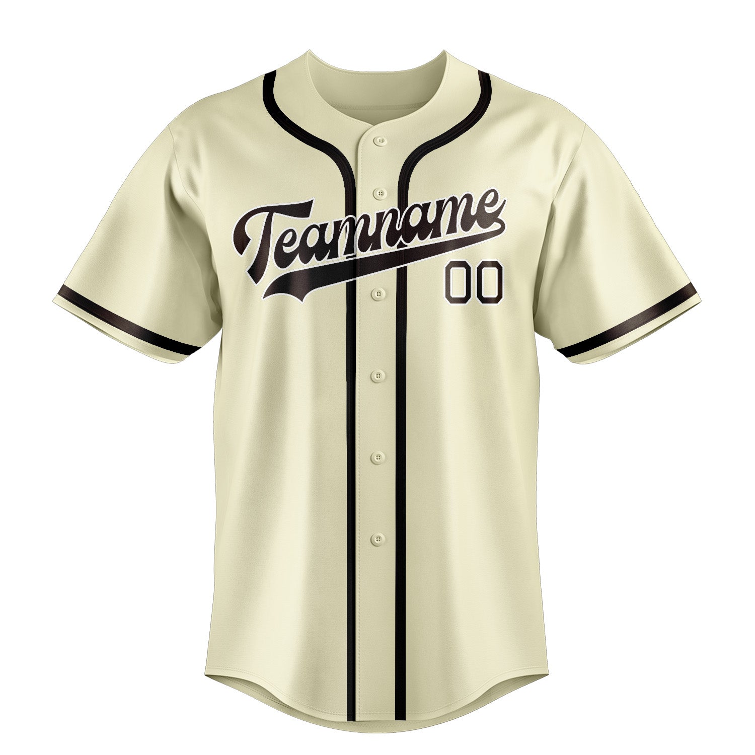 Custom Cream Brown Baseball Jersey