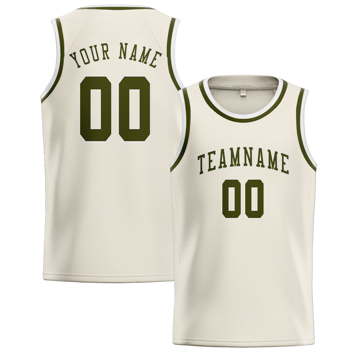 Custom Cream Olive Basketball Jersey
