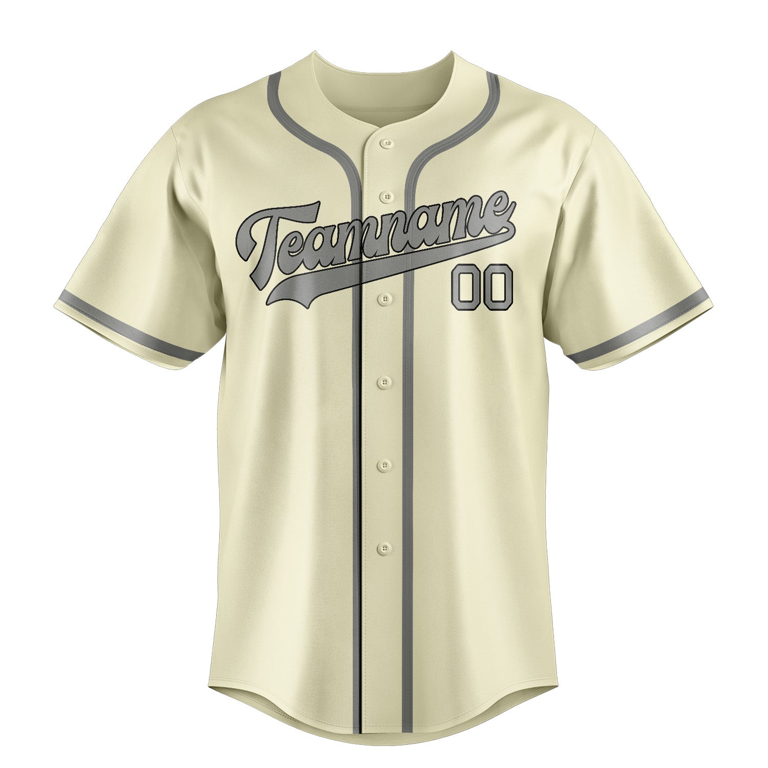 Custom Cream Gray Baseball Jersey