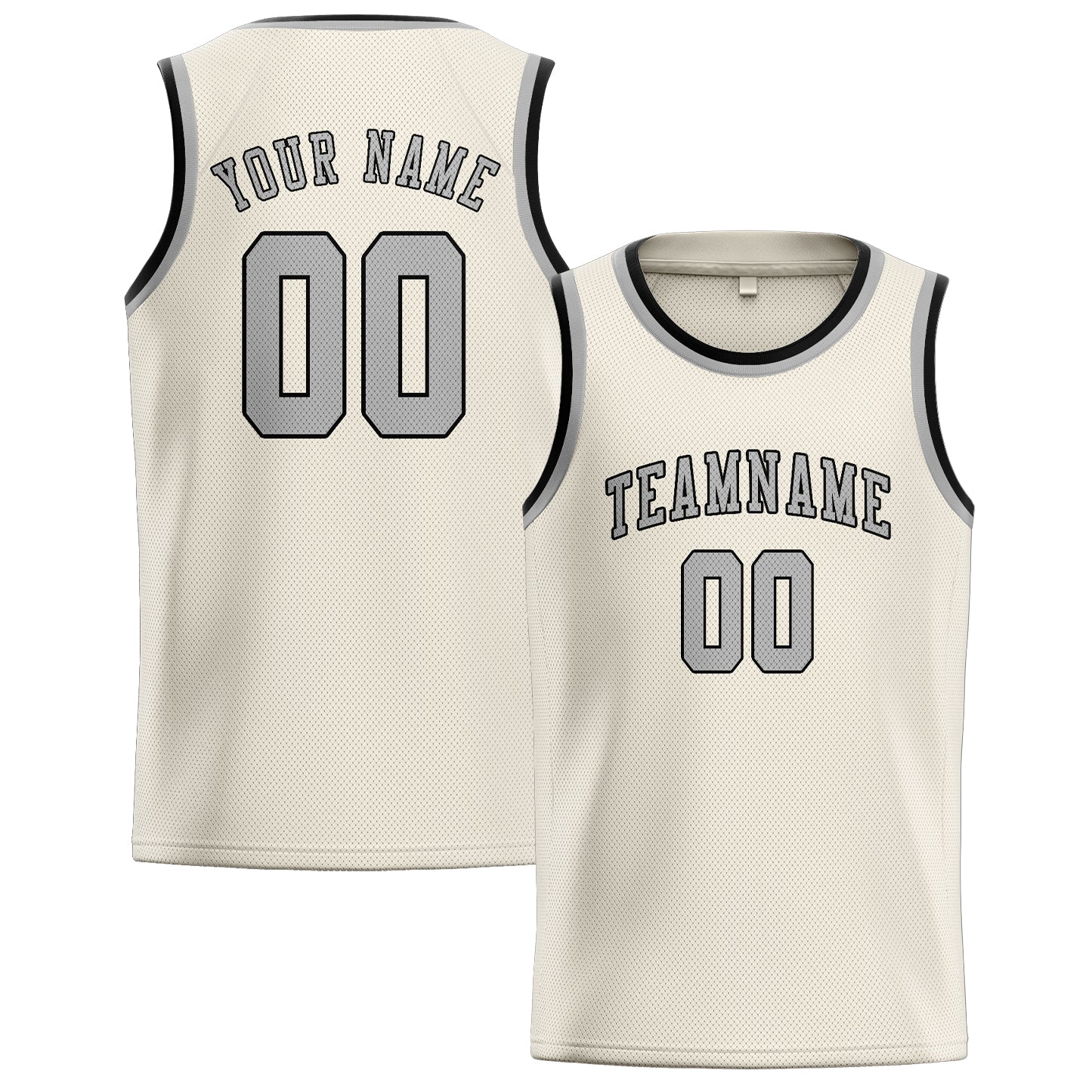 Custom Cream Gray Basketball Jersey