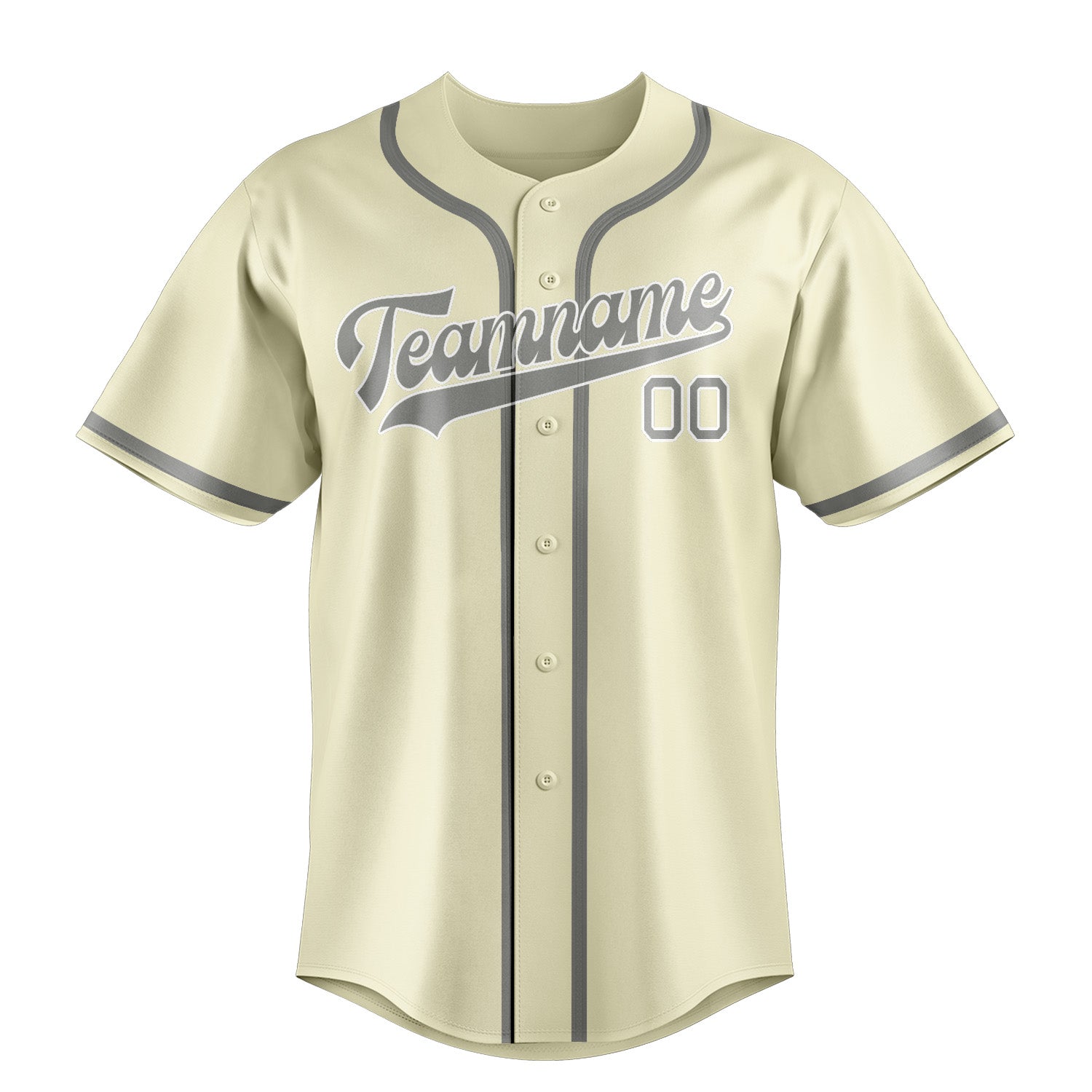 Custom Cream Gray Baseball Jersey