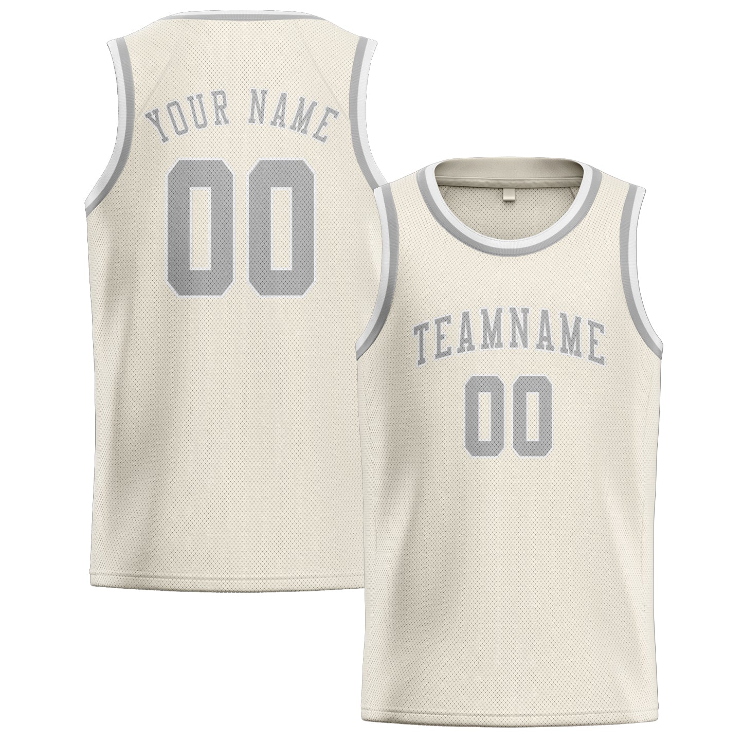 Custom Cream Gray Basketball Jersey