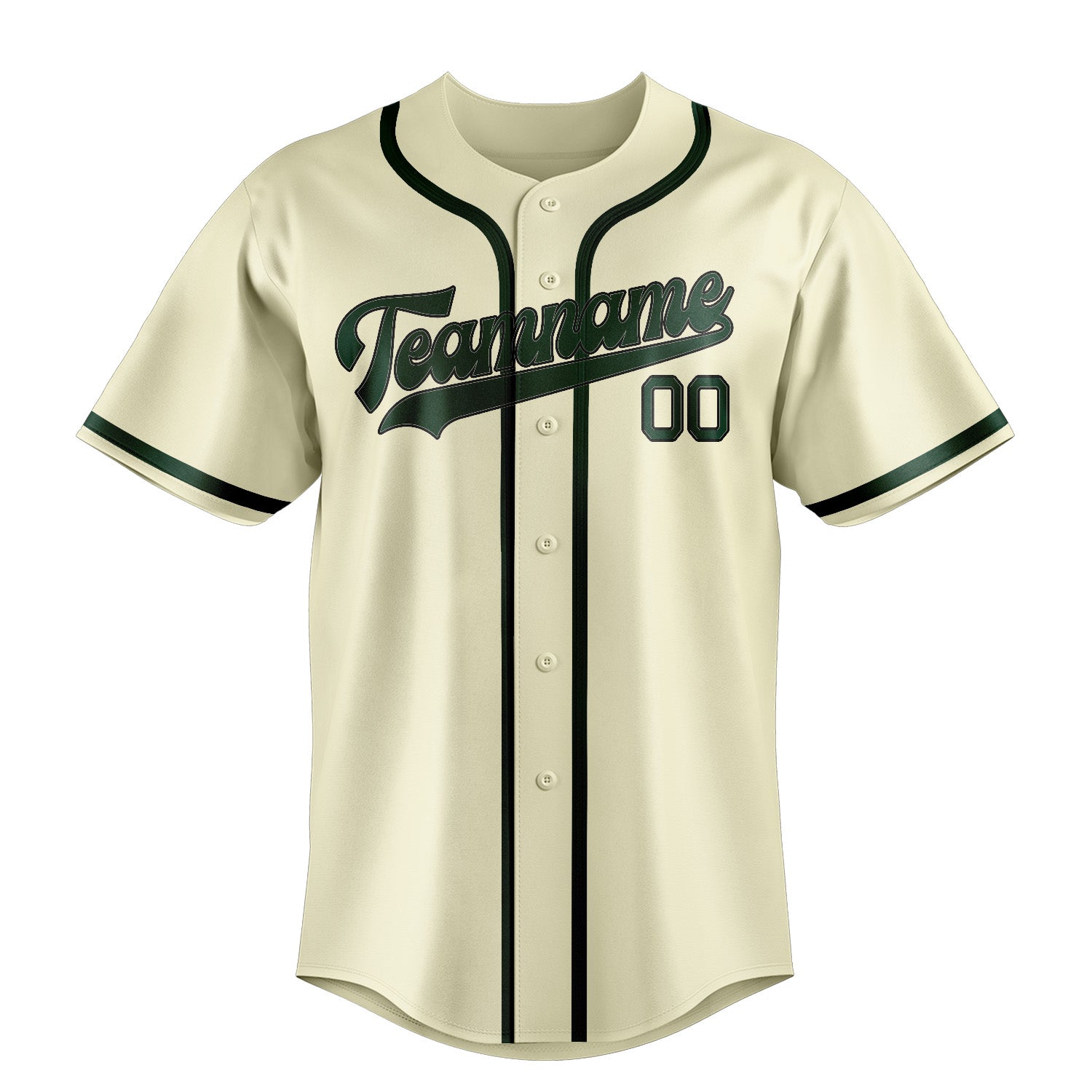 Custom Cream Green Baseball Jersey
