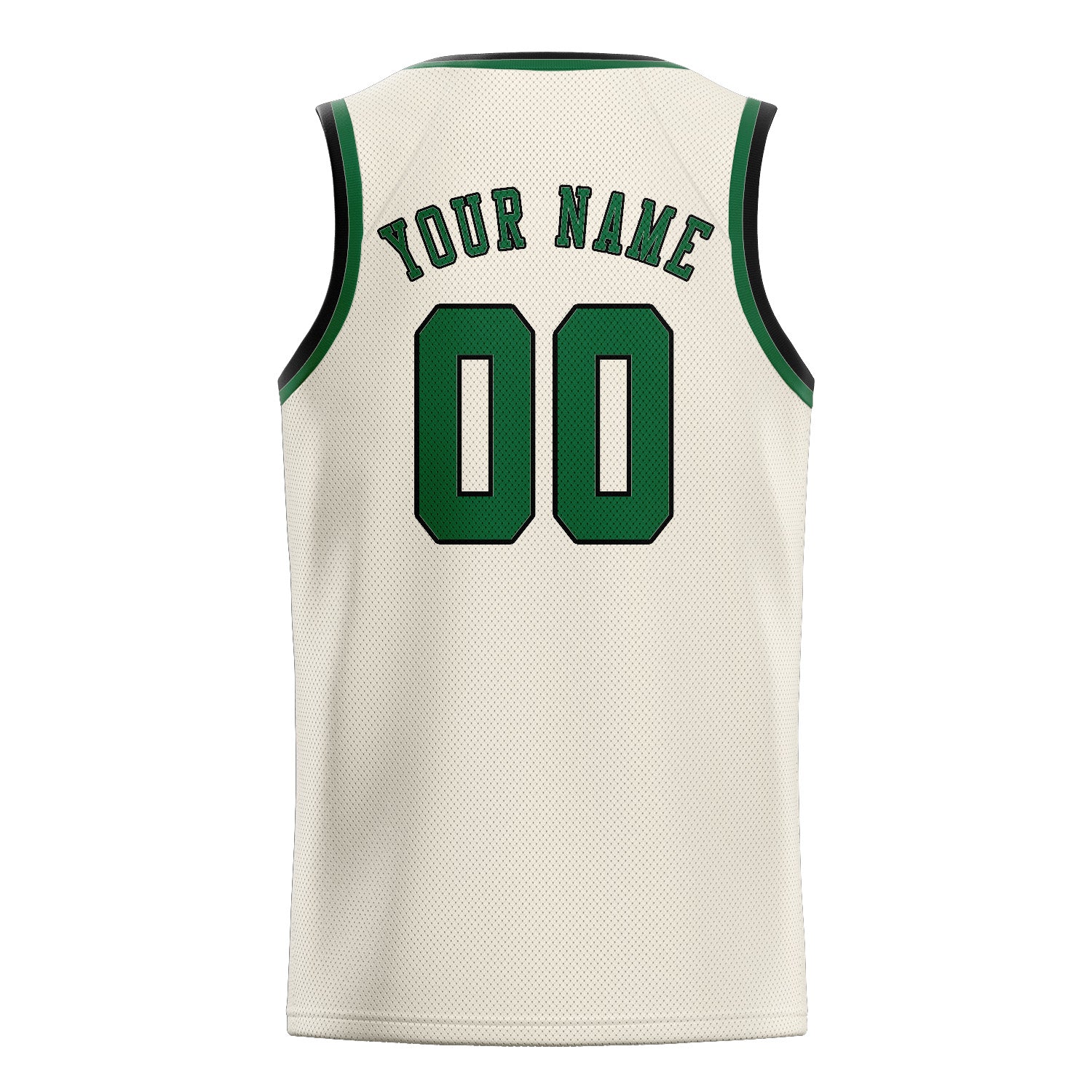 Custom Cream Green Basketball Jersey