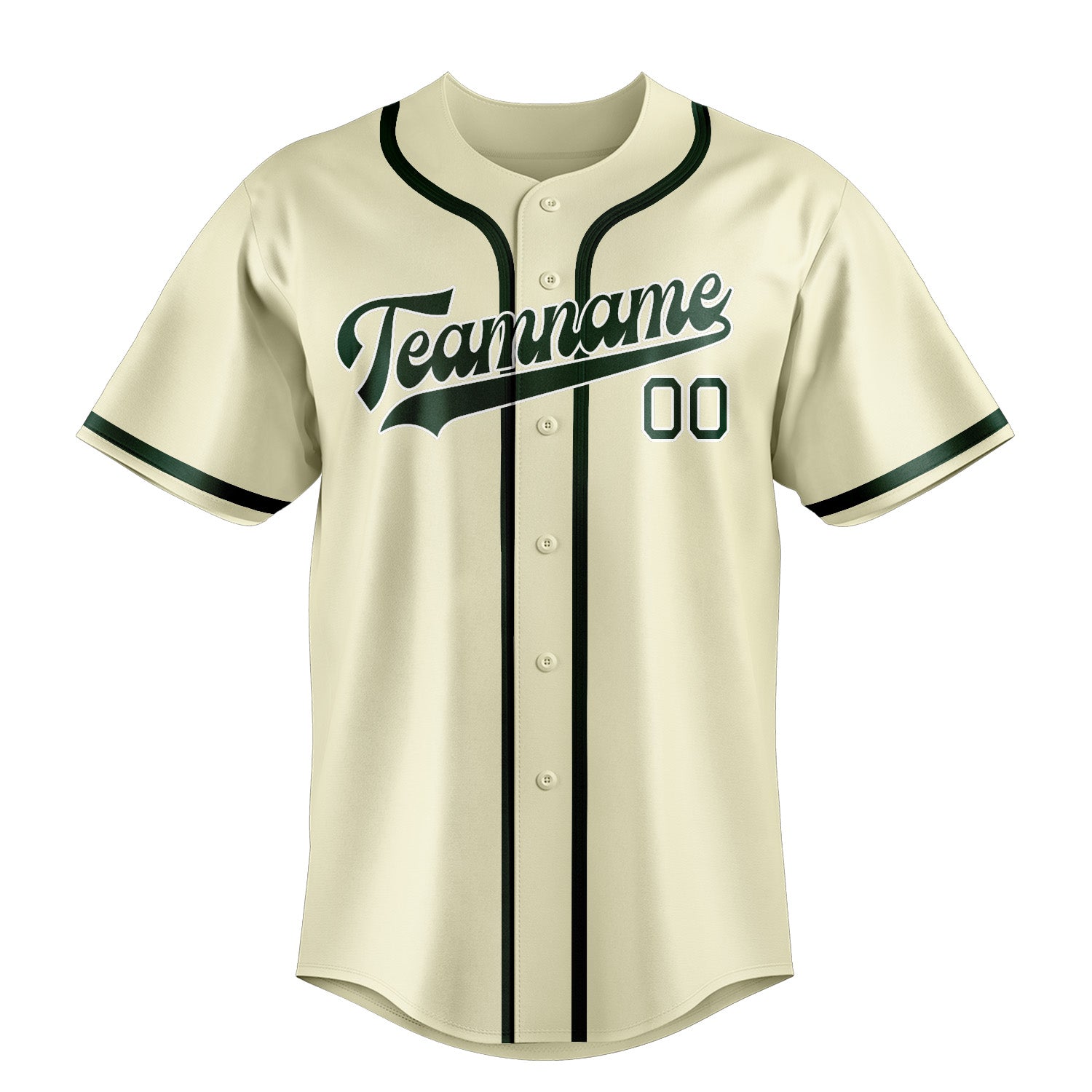 Custom Cream Green Baseball Jersey