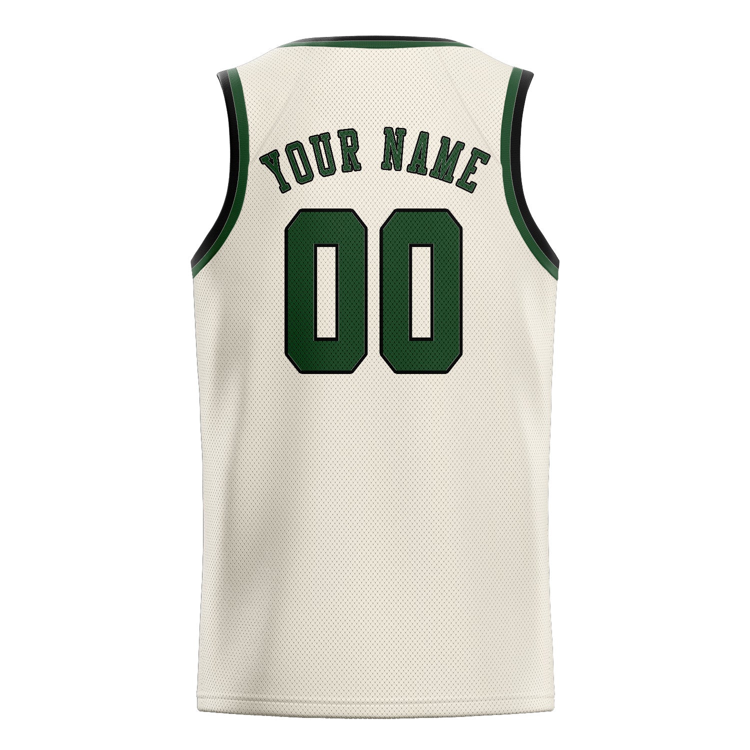 Custom Cream Dark Green Basketball Jersey