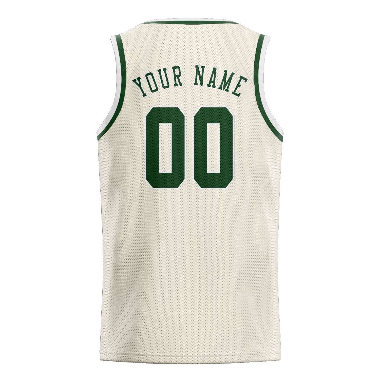 Custom Cream Dark Green Basketball Jersey