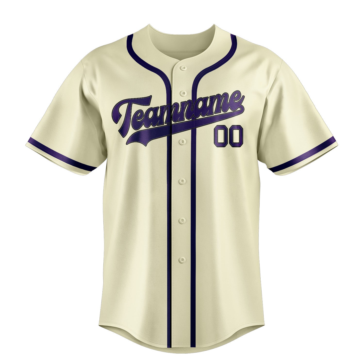 Custom Cream Purple Baseball Jersey