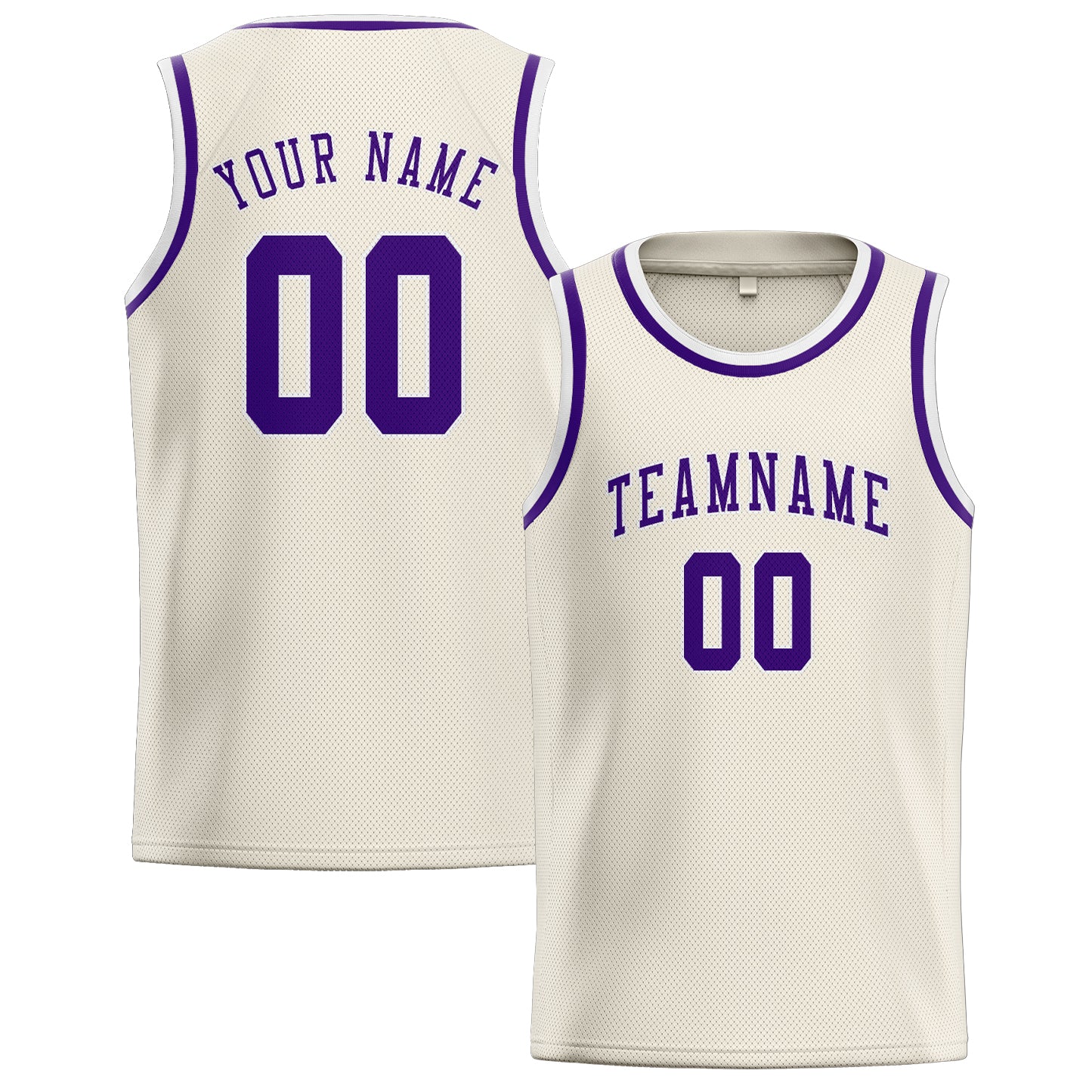 Custom Cream Purple Basketball Jersey