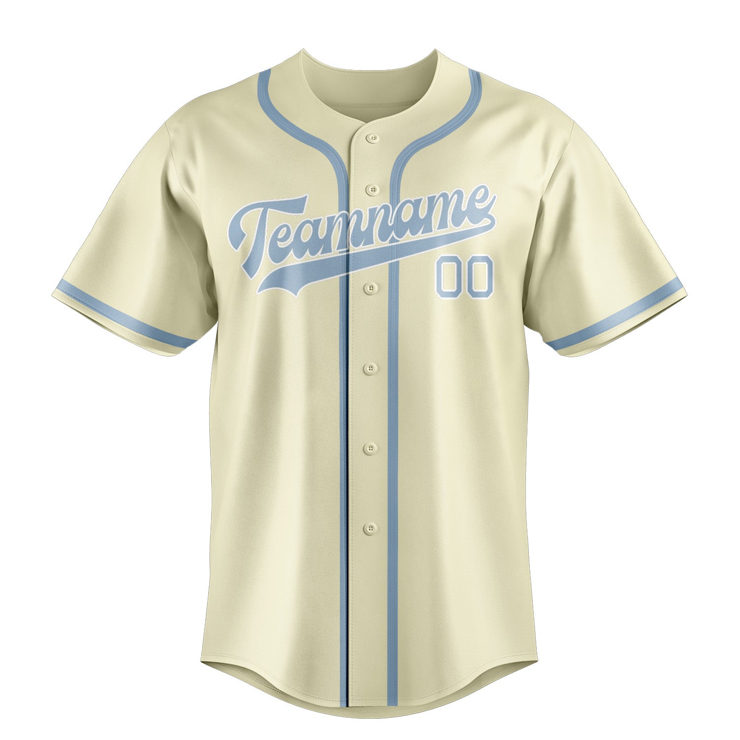 Custom Cream Light Blue Baseball Jersey